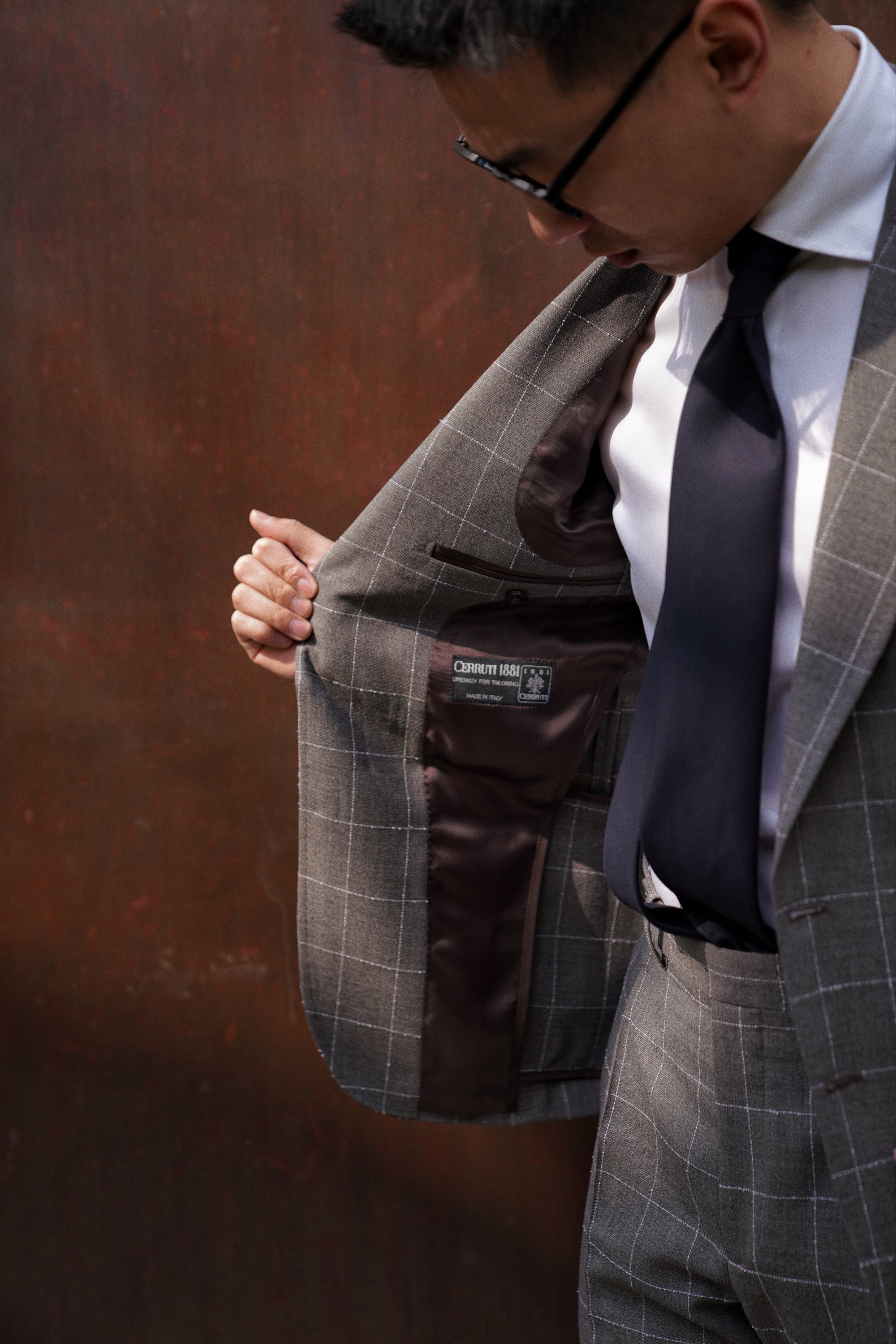 Fossil Windowpane Wool Suit #78