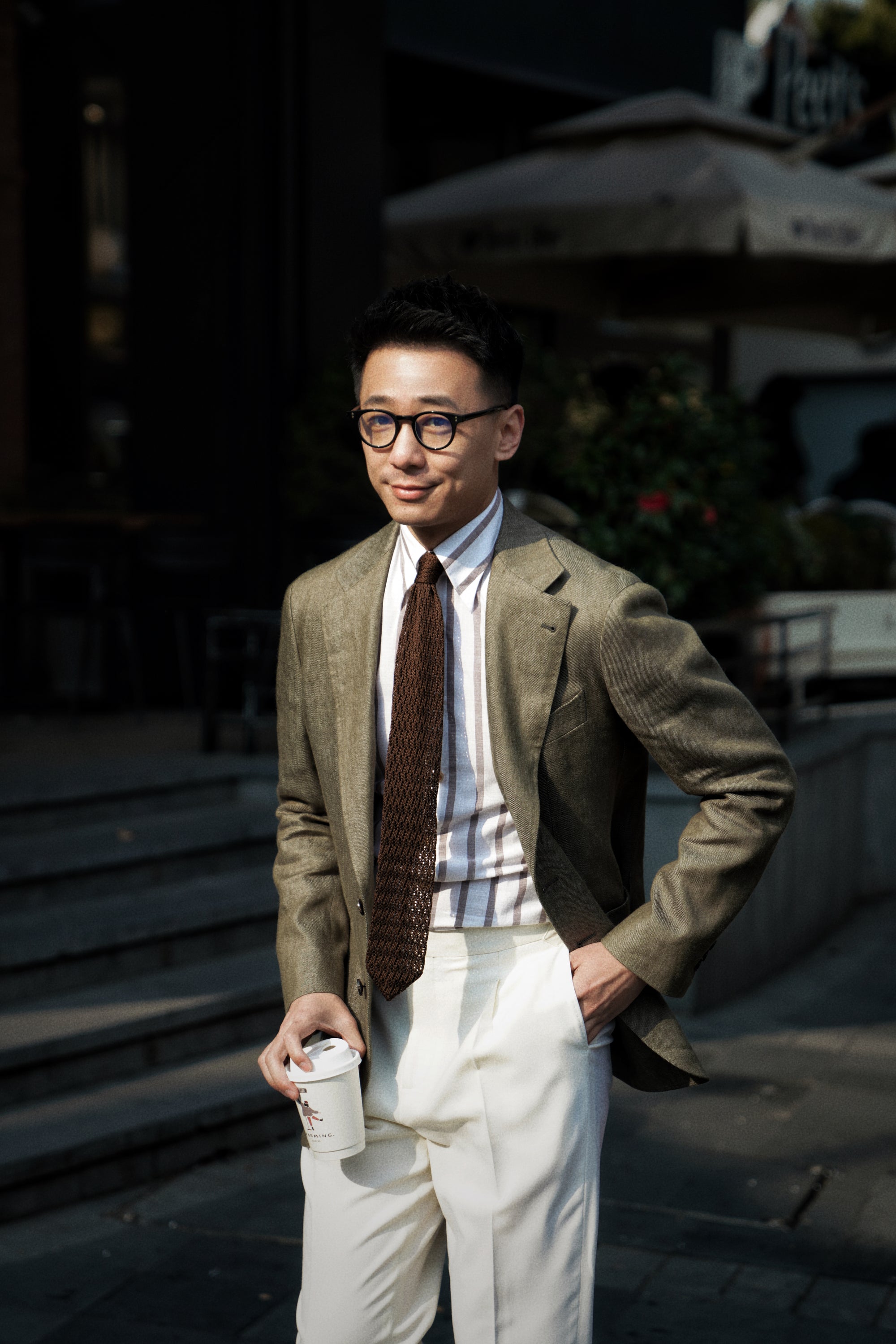 MTO Olive Wool Linen Twill Jacket #120