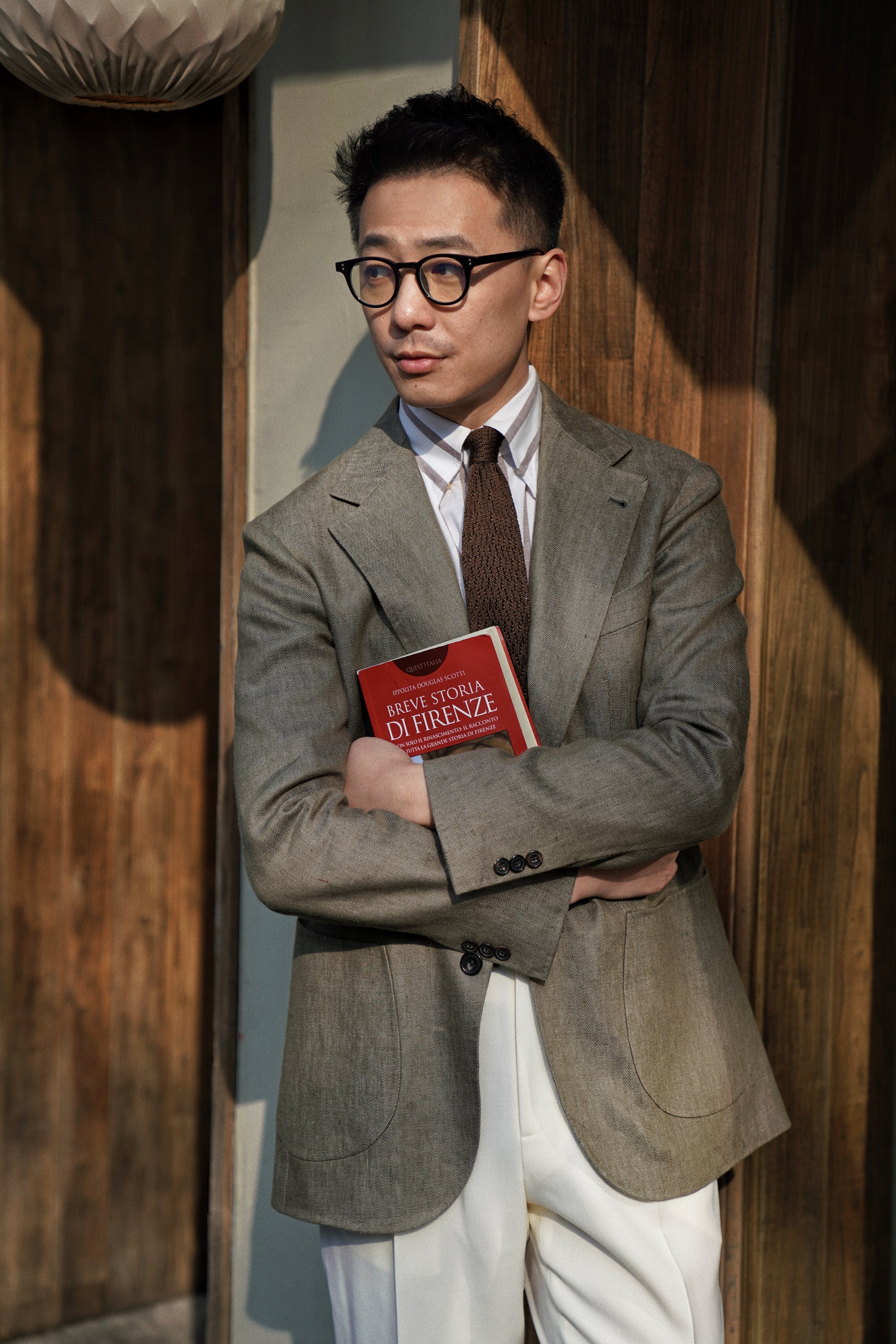 MTO Olive Wool Linen Twill Jacket #120