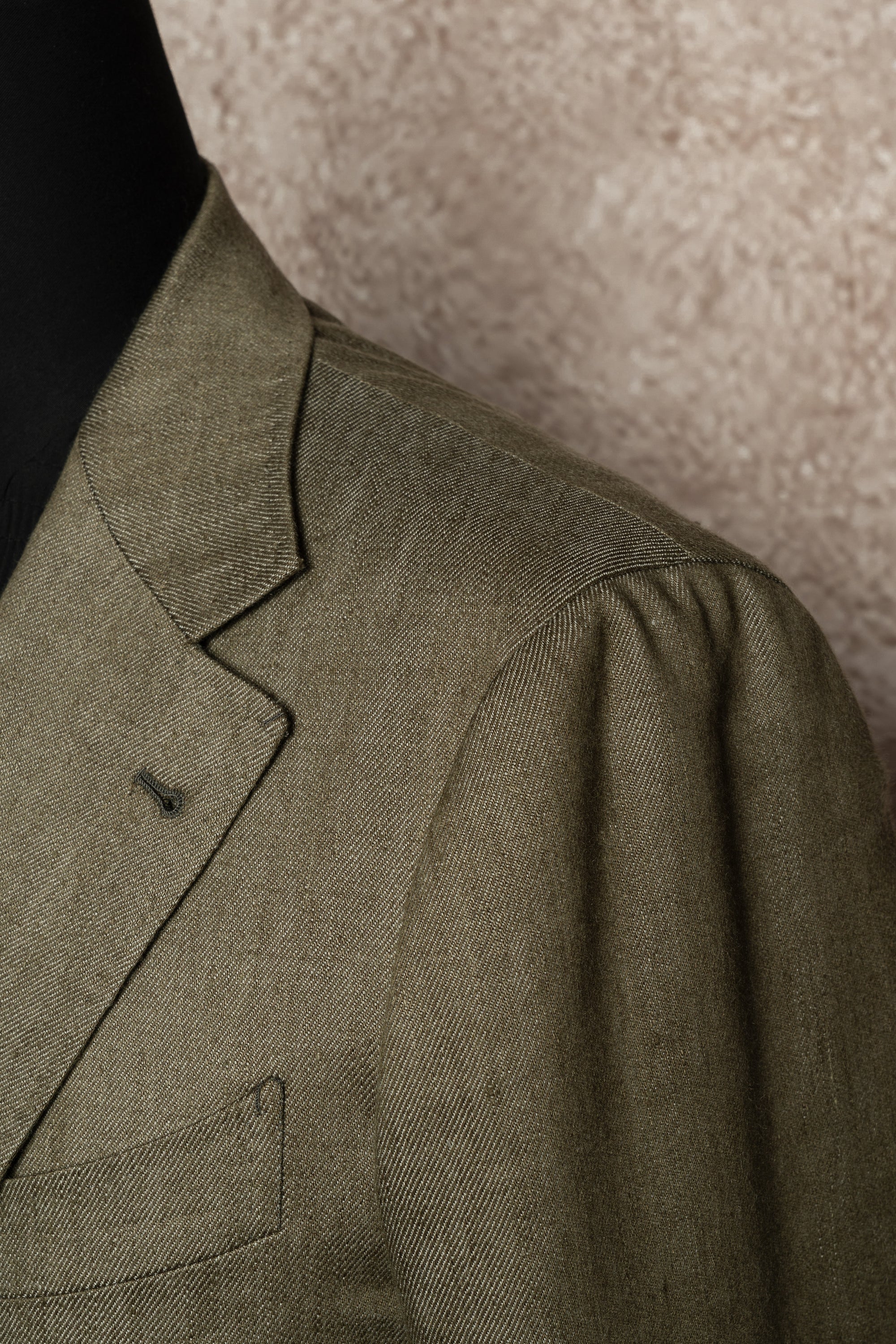 MTO Olive Wool Linen Twill Jacket #120