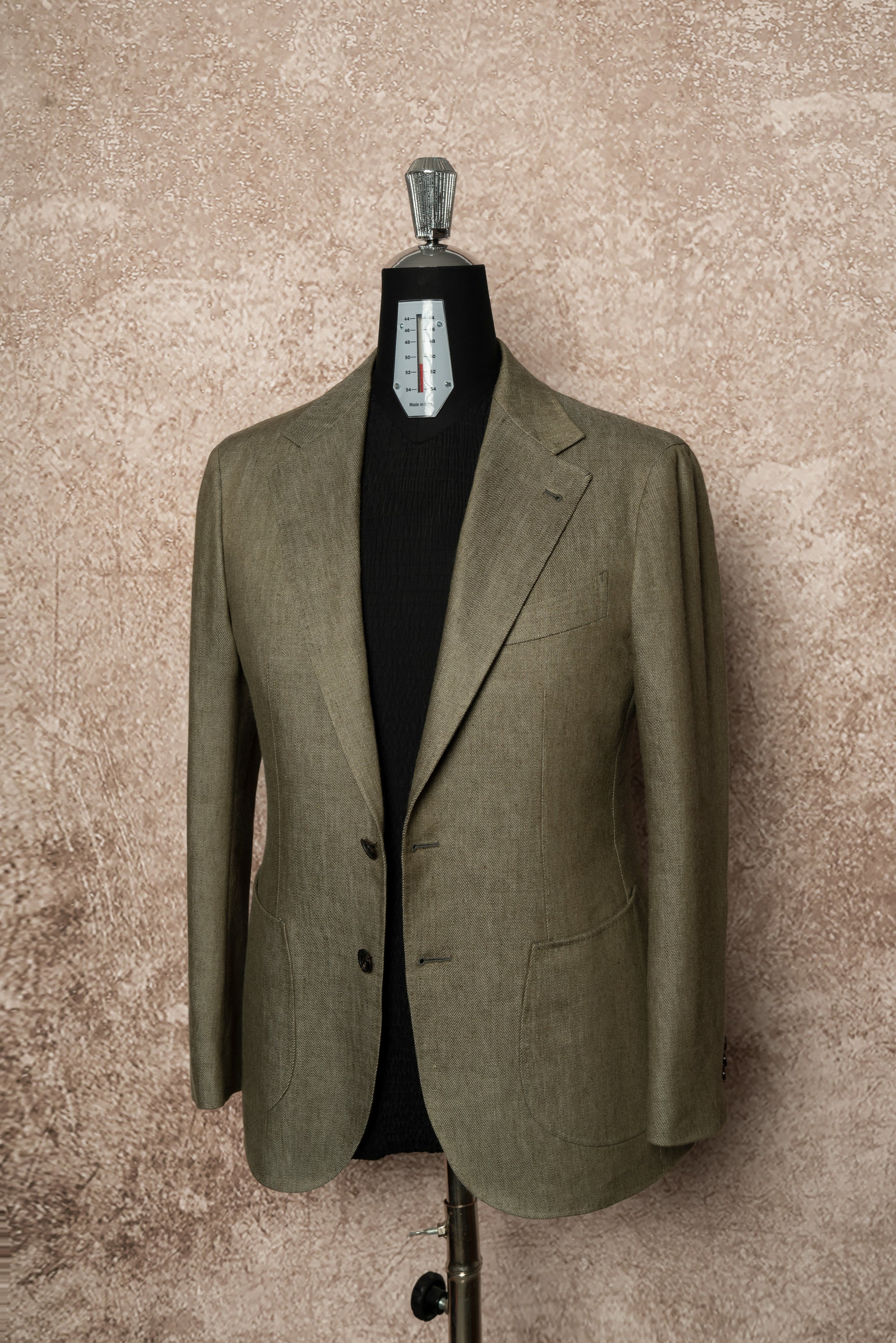 MTO Olive Wool Linen Twill Jacket #120
