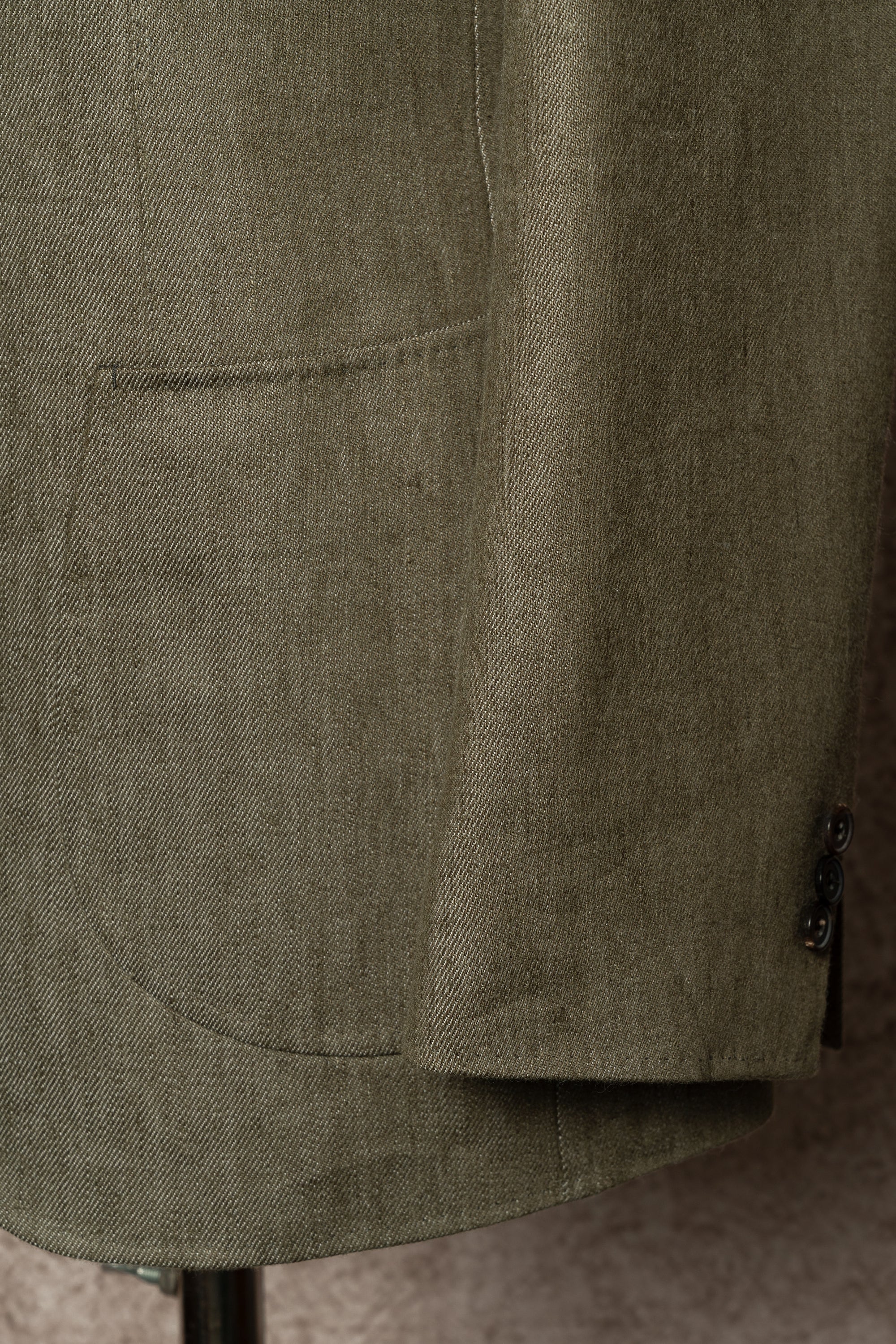 MTO Olive Wool Linen Twill Jacket #120