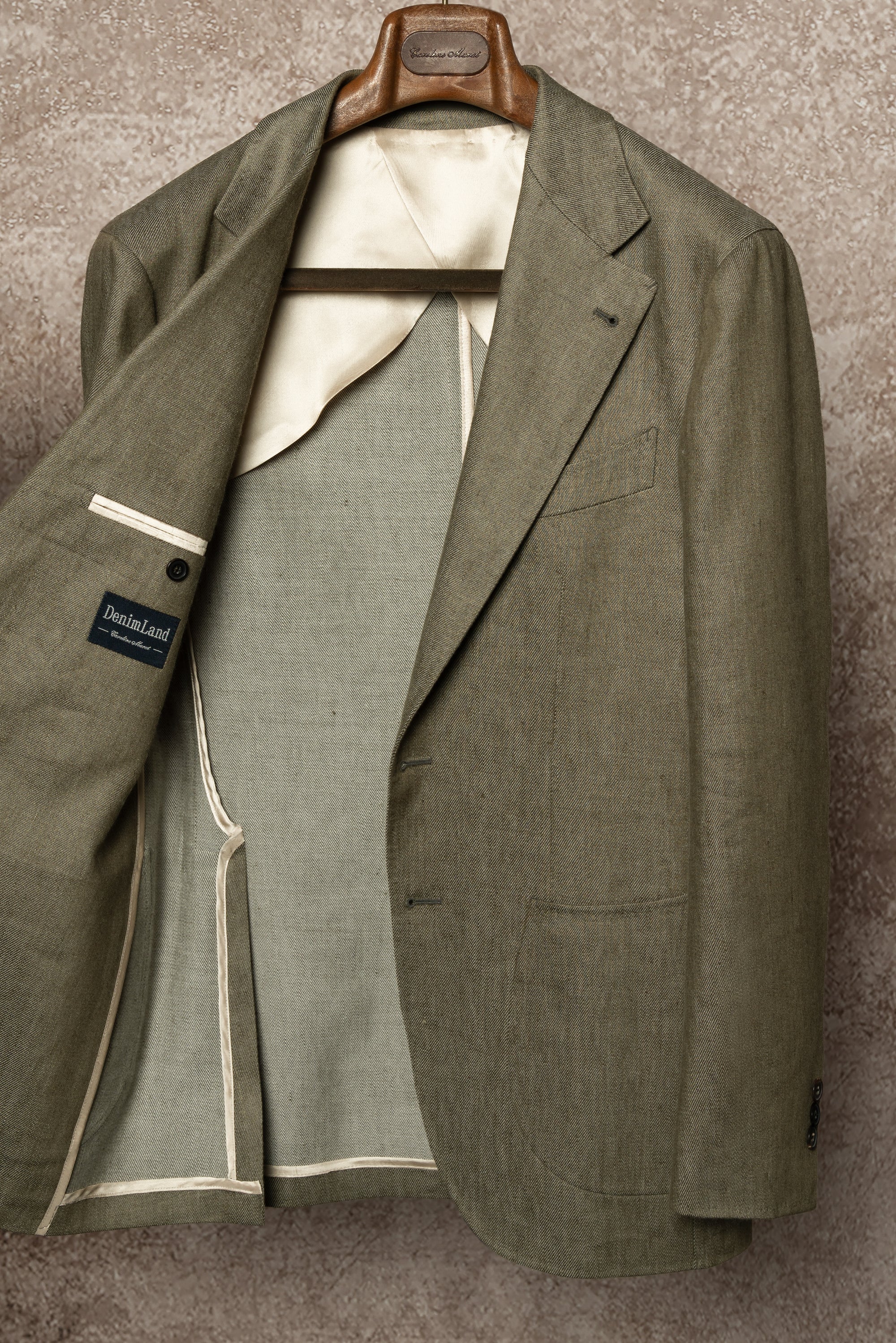 MTO Olive Wool Linen Twill Jacket #120