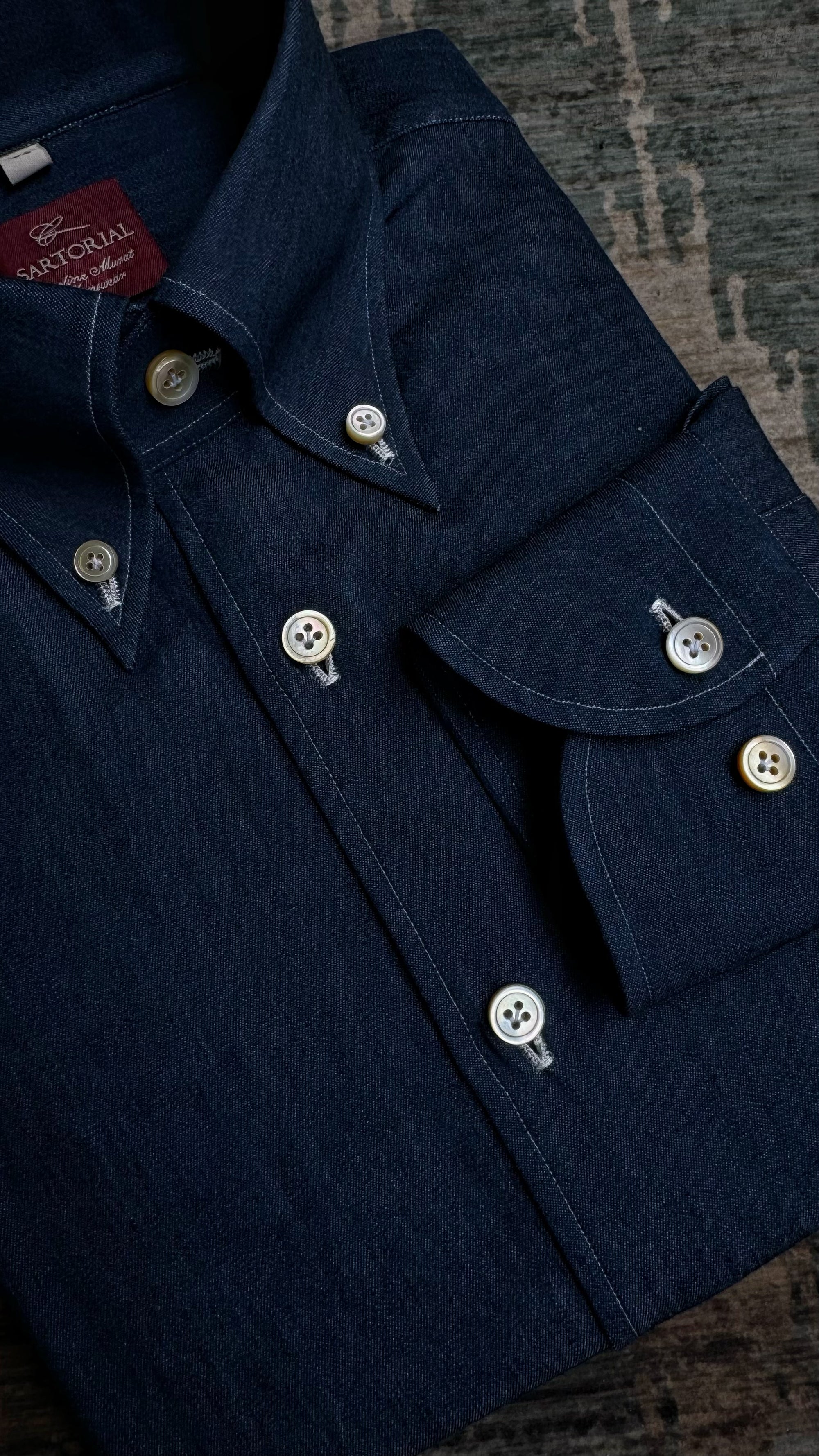 MTO Hand-stitched Indigo Denim Shirt