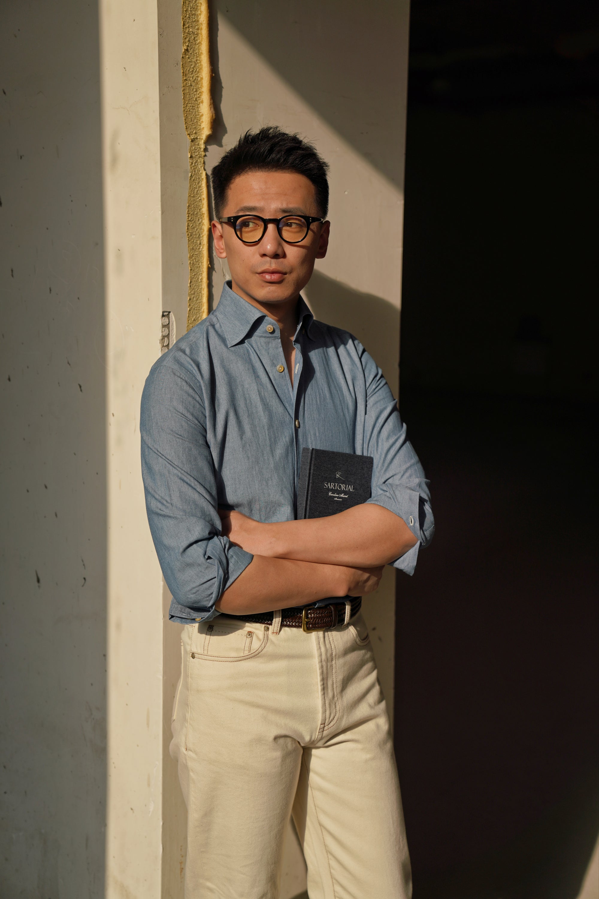 MTO Hand-stitched Washed Denim Shirt