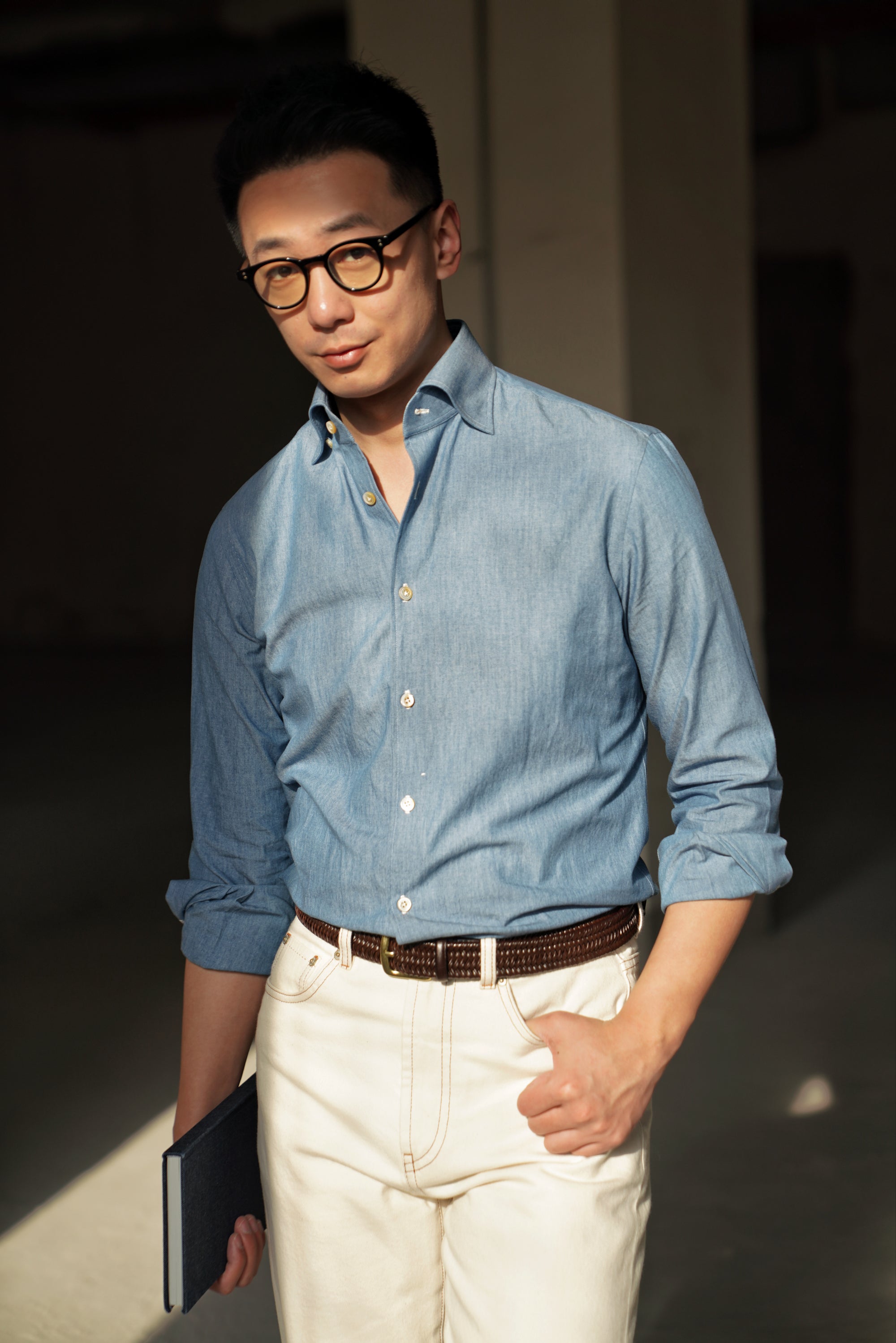 MTO Hand-stitched Washed Denim Shirt
