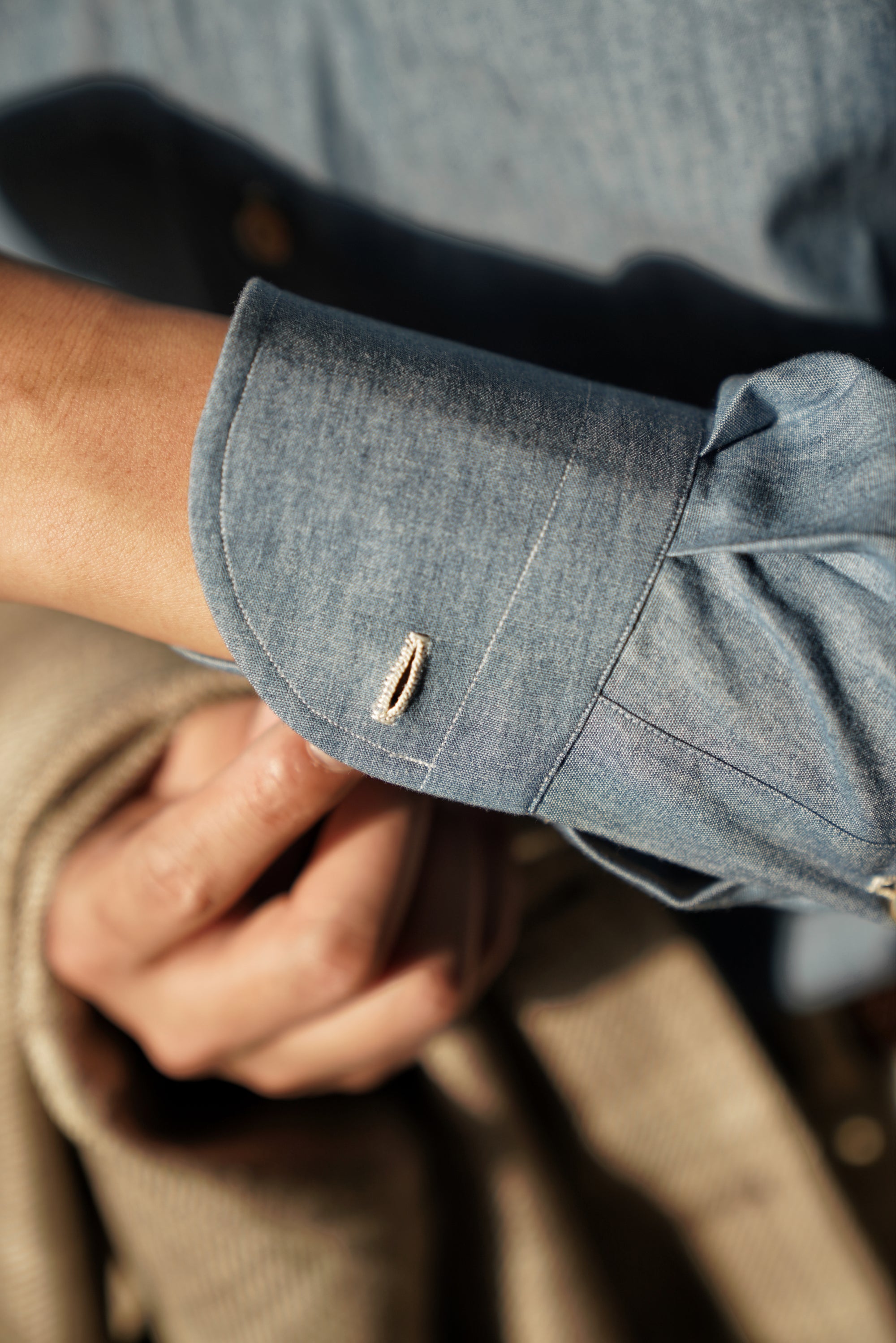 MTO Hand-stitched Washed Denim Shirt