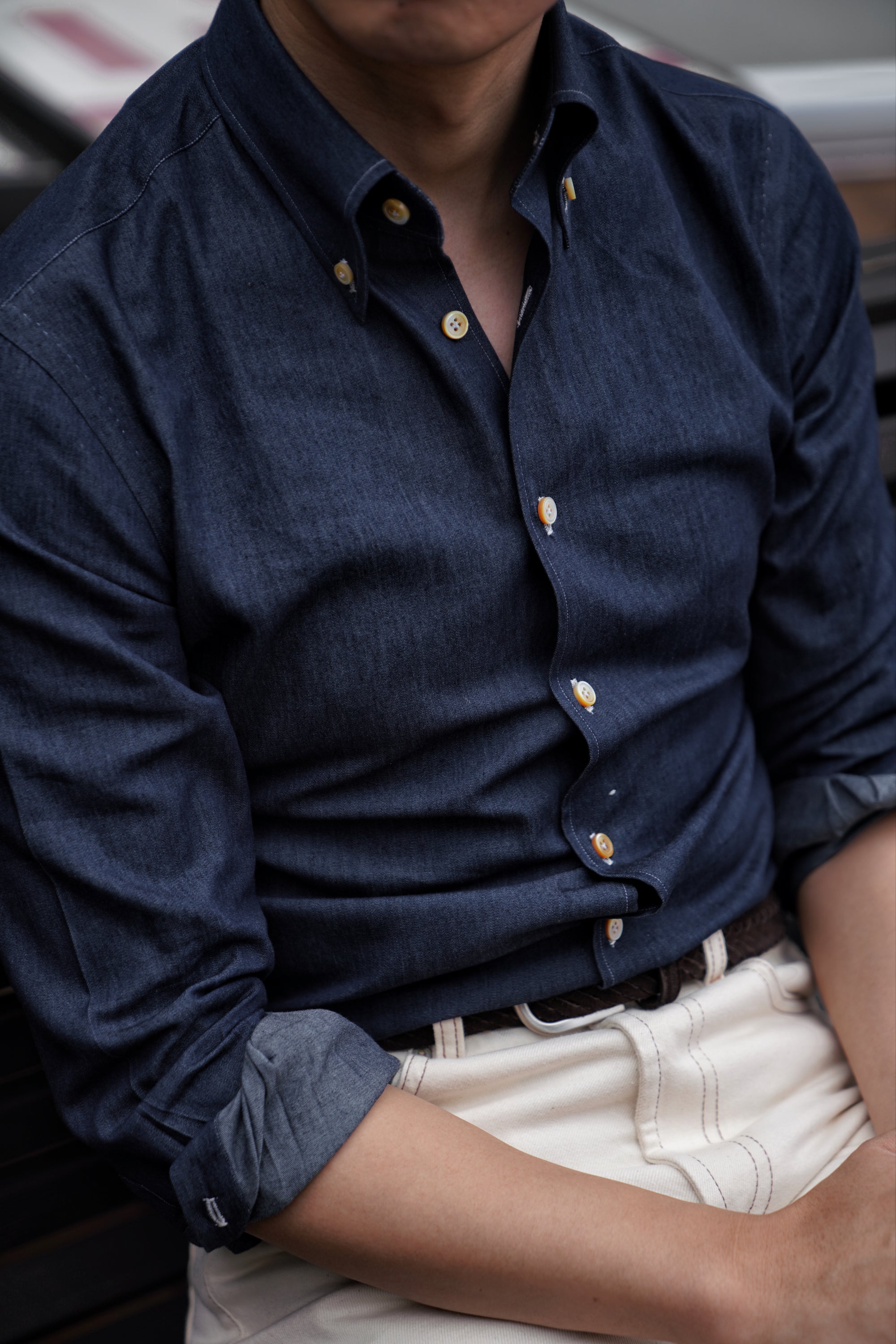MTO Hand-stitched Indigo Denim Shirt