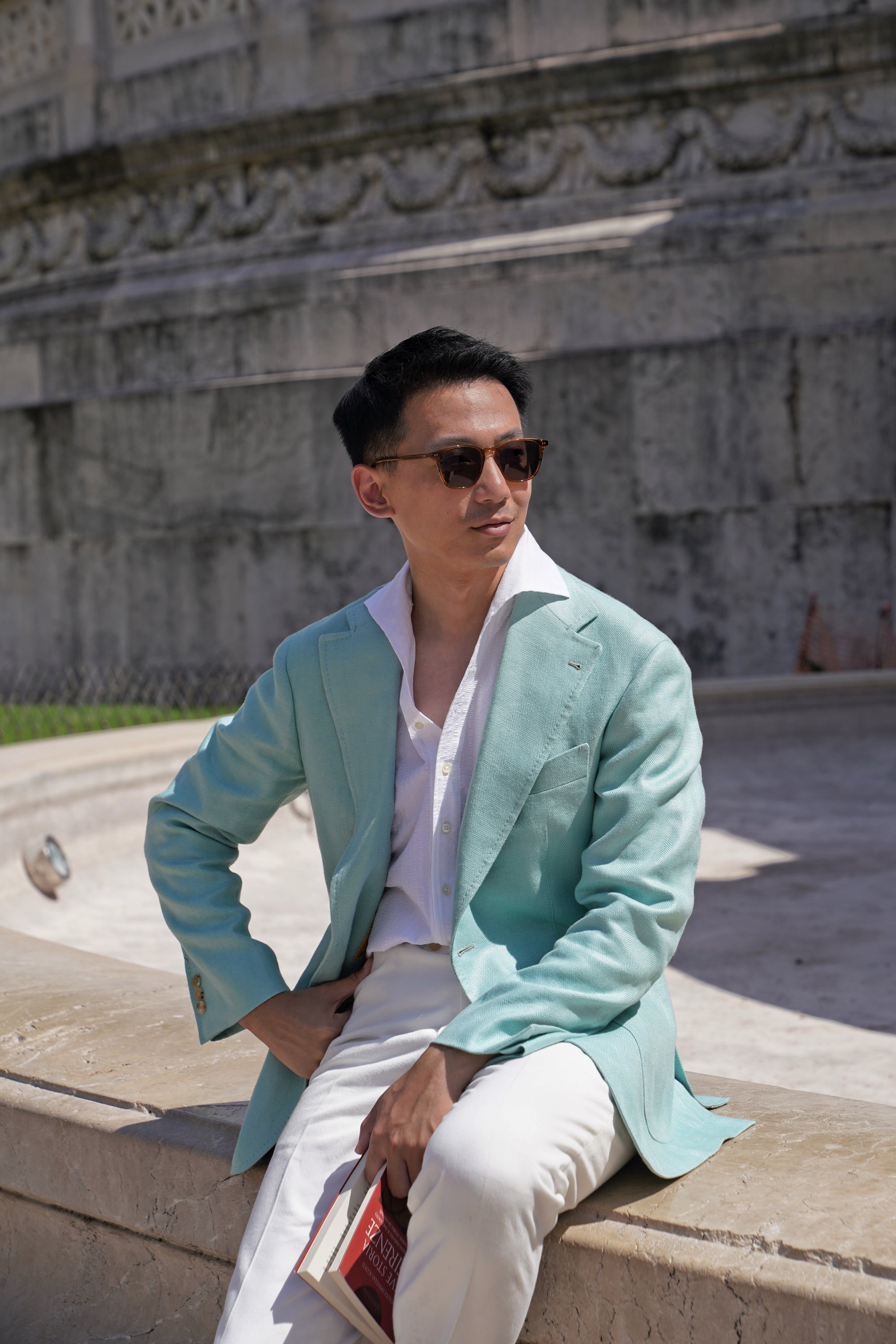 MTO Mint Linen Herringbone Jacket #56