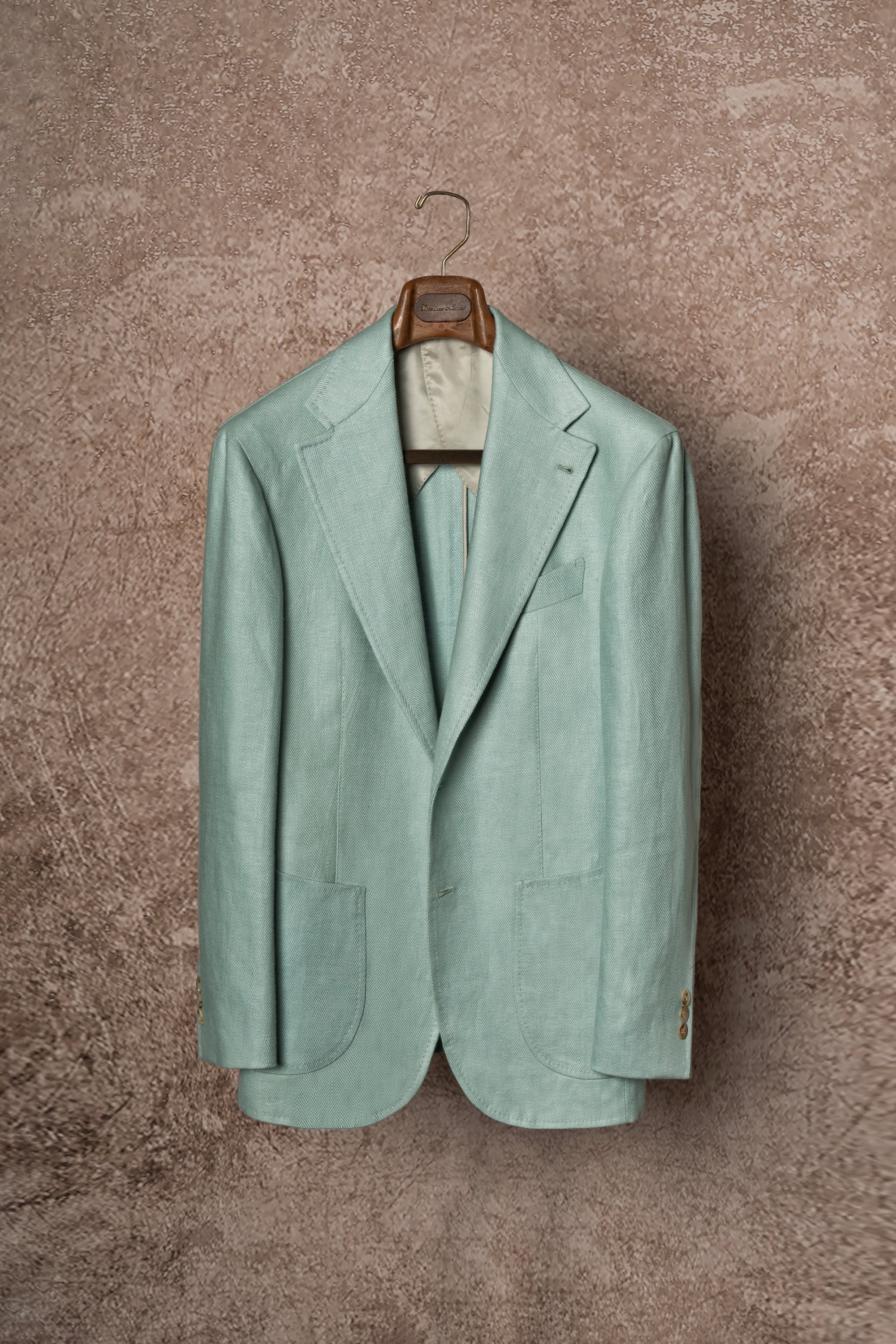 MTO Mint Linen Herringbone Jacket #56