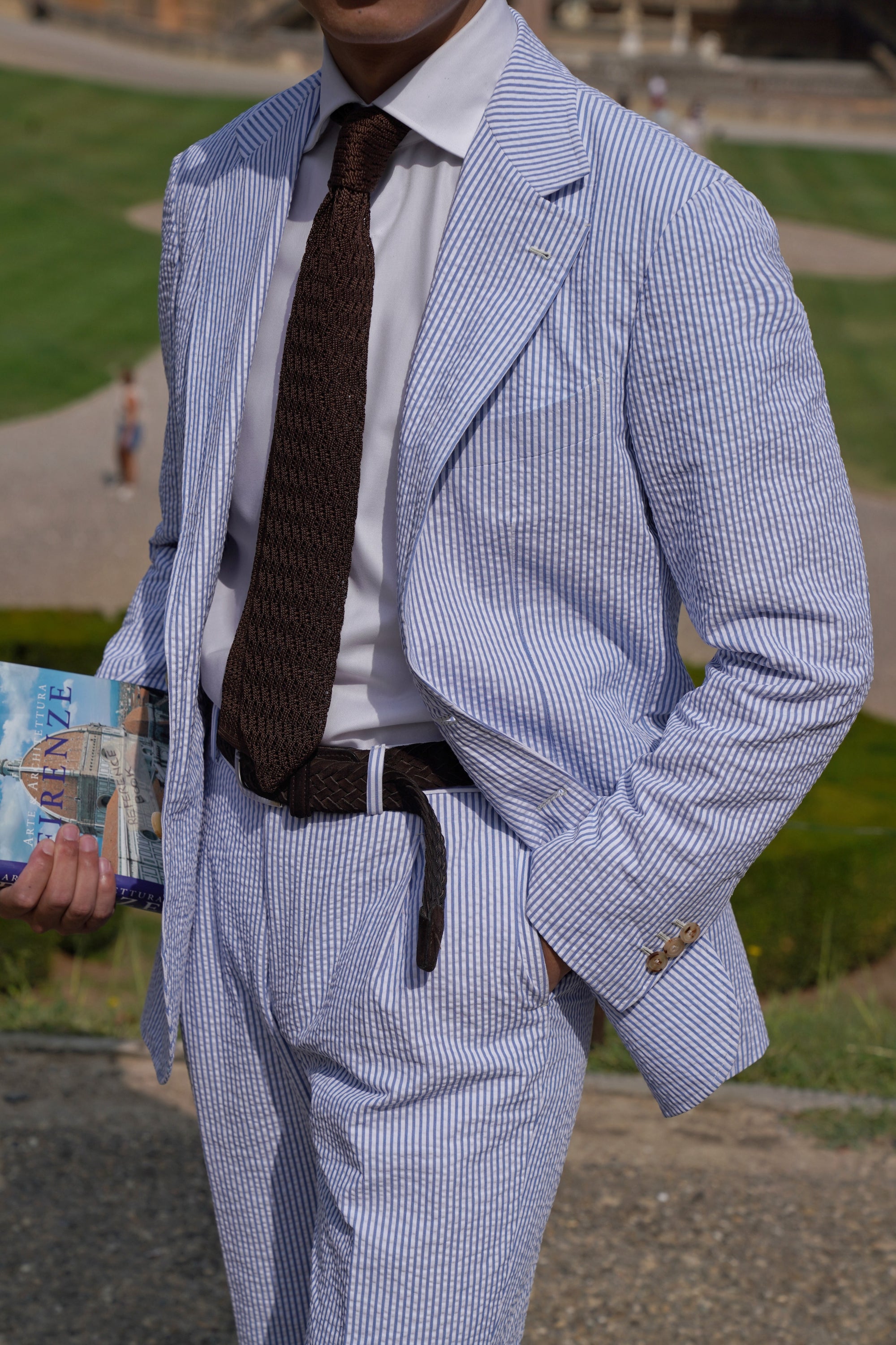 MTO Blue Stripe Seersucker Suit #63