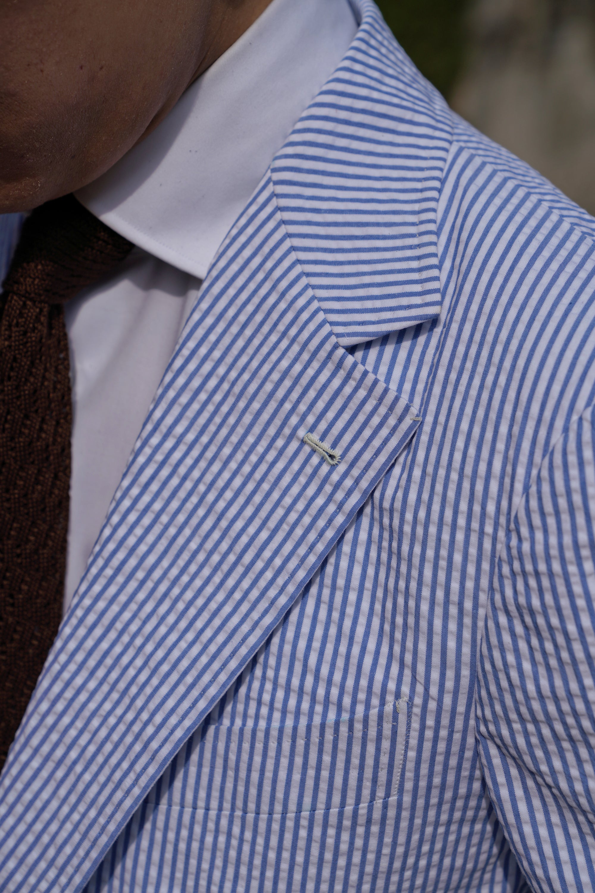 MTO Blue Stripe Seersucker Suit #63