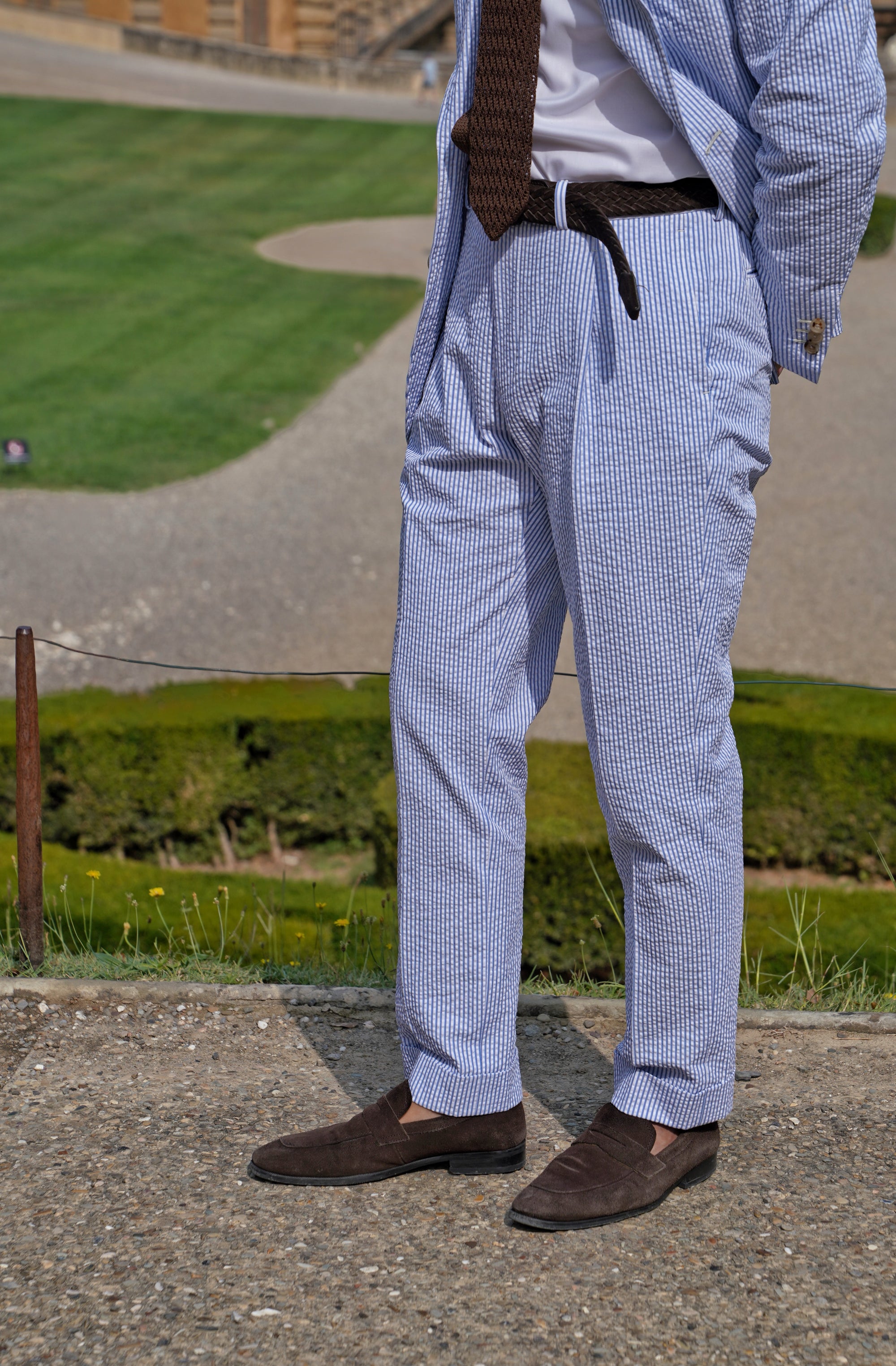 MTO Blue Stripe Seersucker Suit #63
