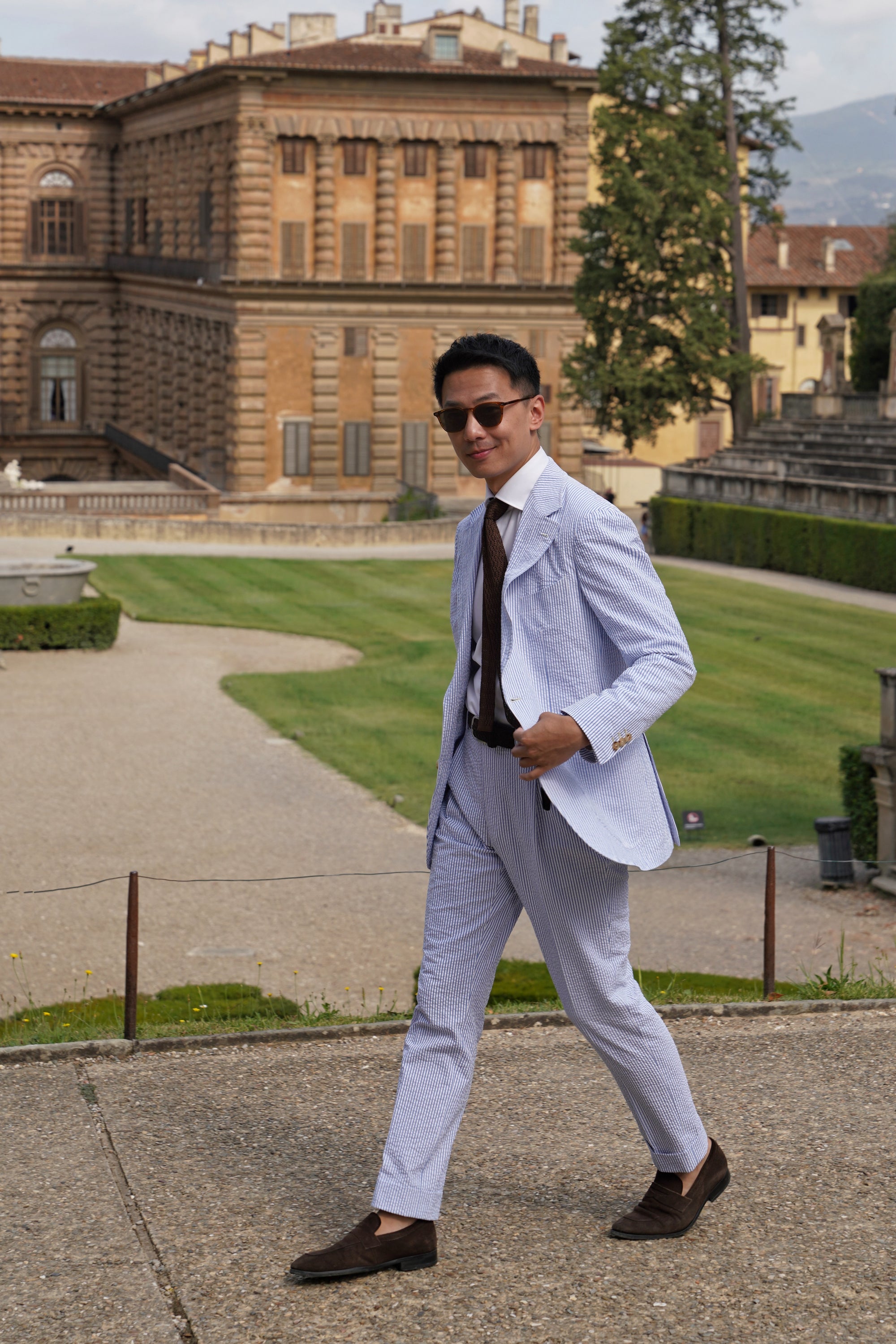 MTO Blue Stripe Seersucker Suit #63