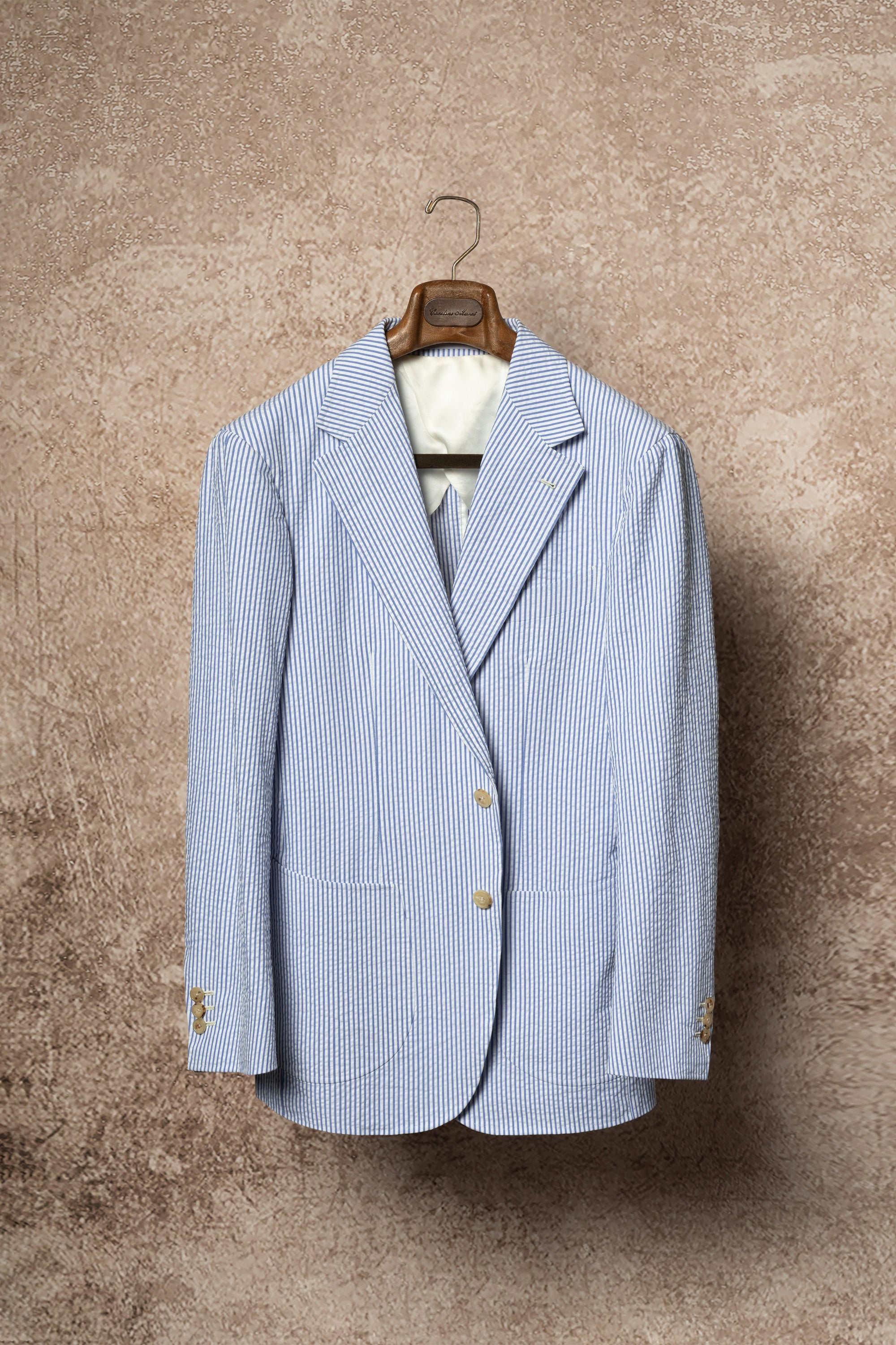 MTO Blue Stripe Seersucker Suit #63