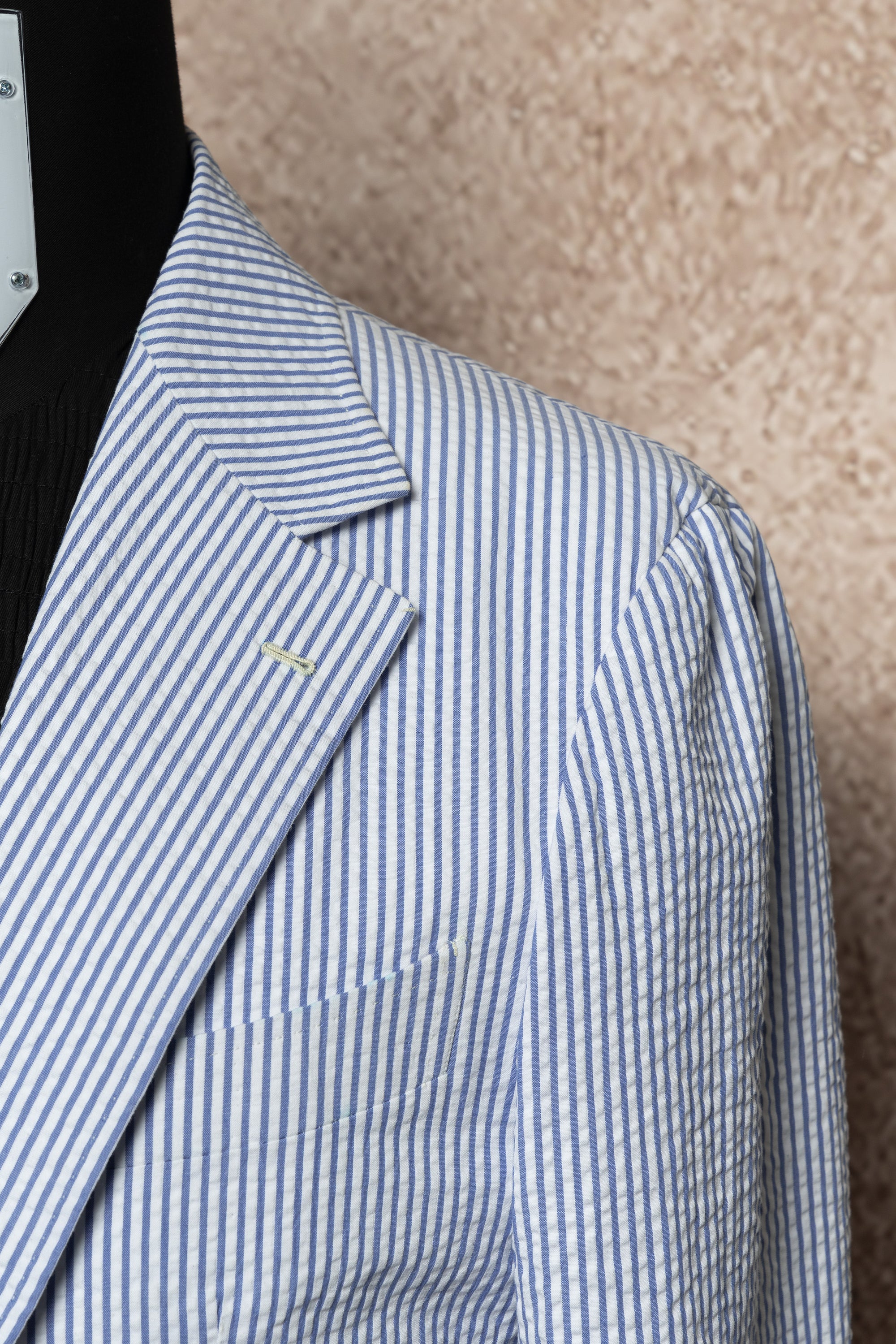 MTO Blue Stripe Seersucker Suit #63