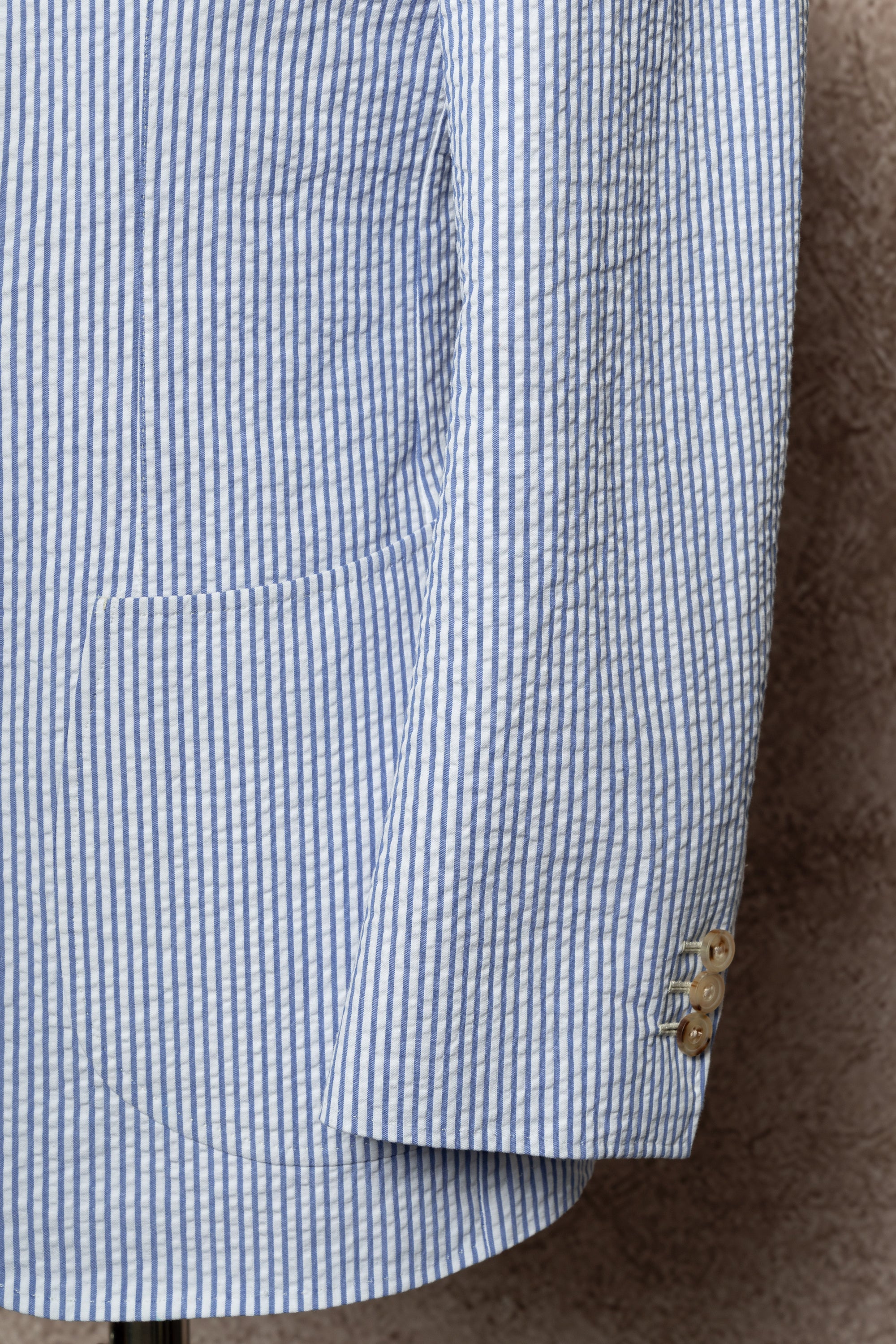 MTO Blue Stripe Seersucker Suit #63