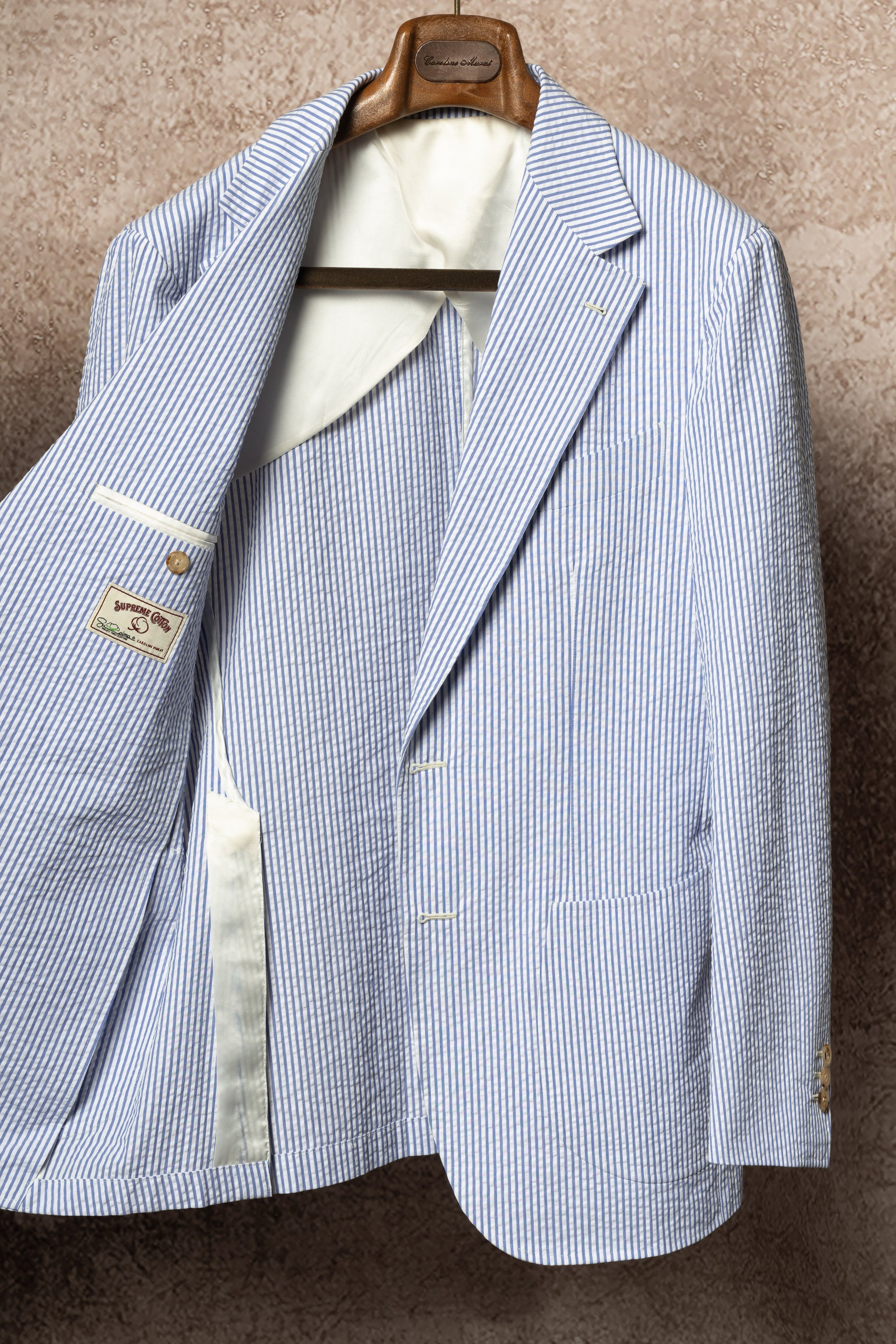 MTO Blue Stripe Seersucker Suit #63