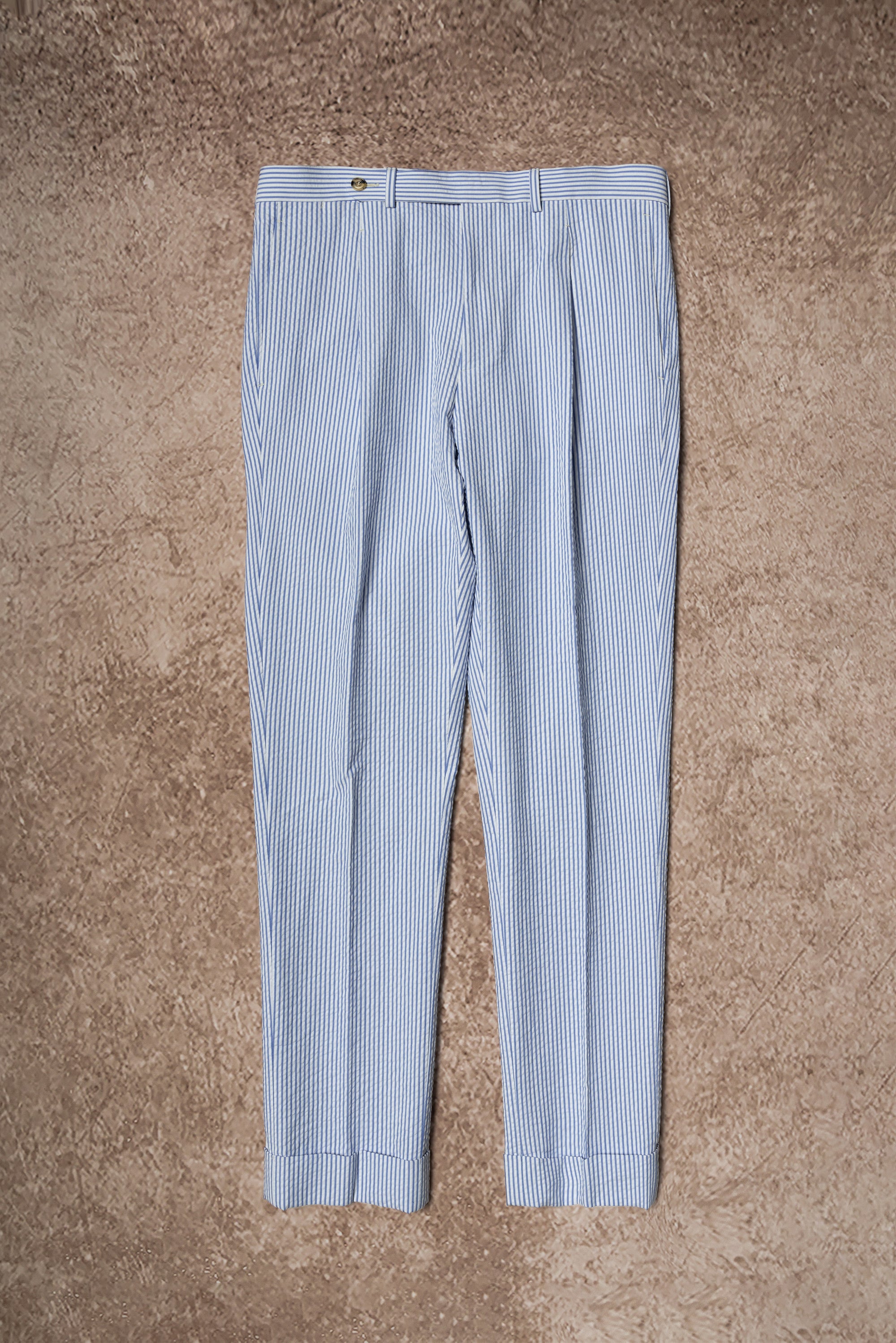 MTO Blue Stripe Seersucker Suit #63