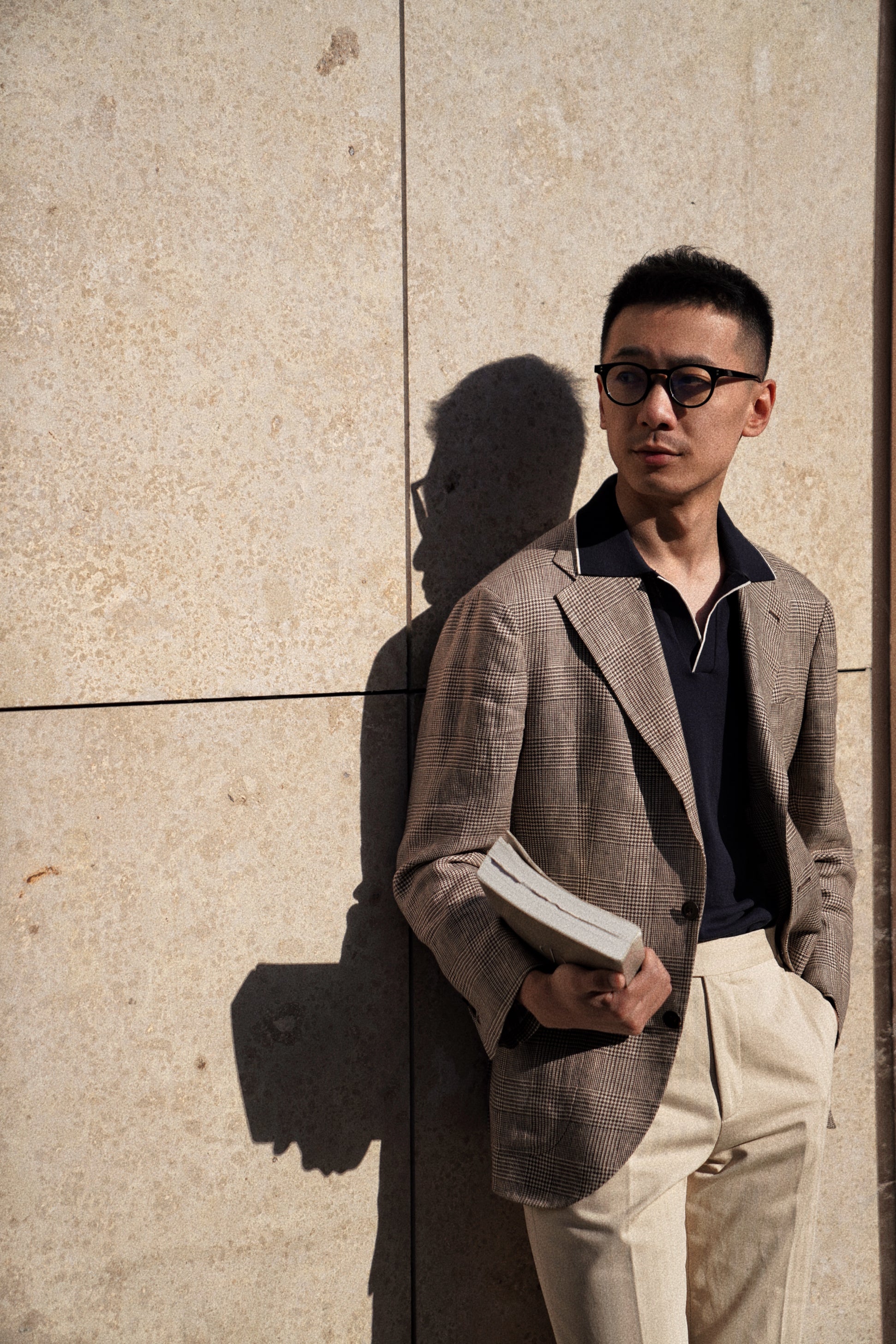 Light Brown Glen Check Linen Jacket #51