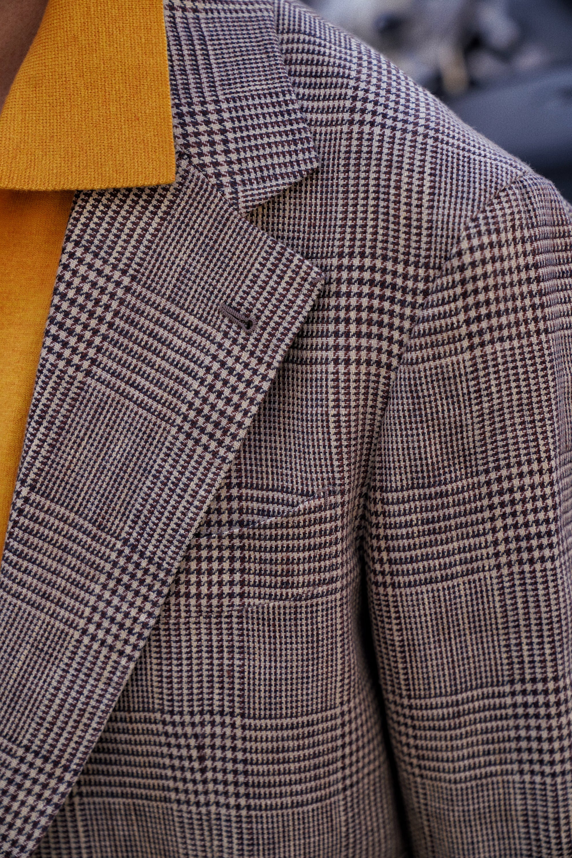 Light Brown Glen Check Linen Jacket #51