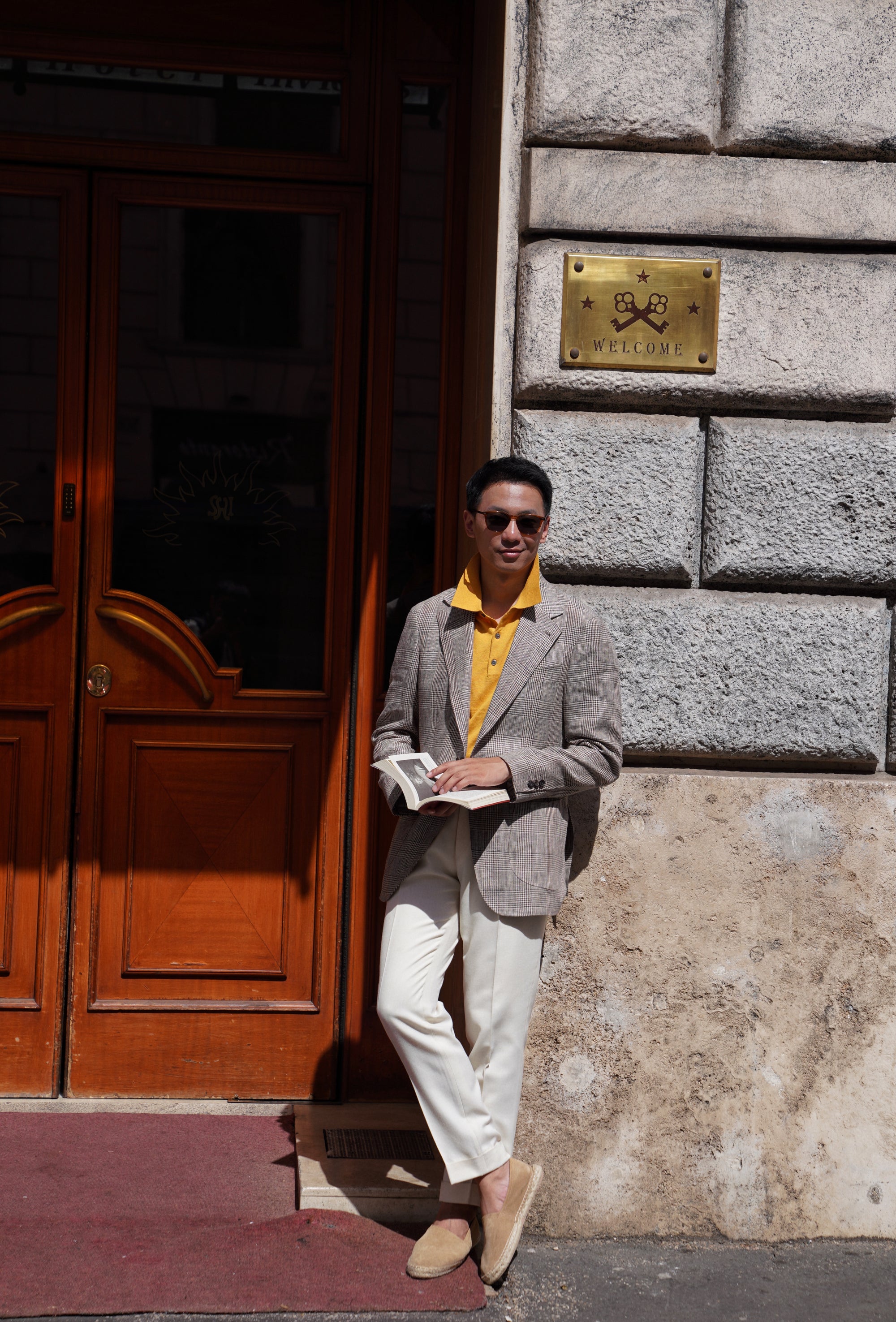 Light Brown Glen Check Linen Jacket #51