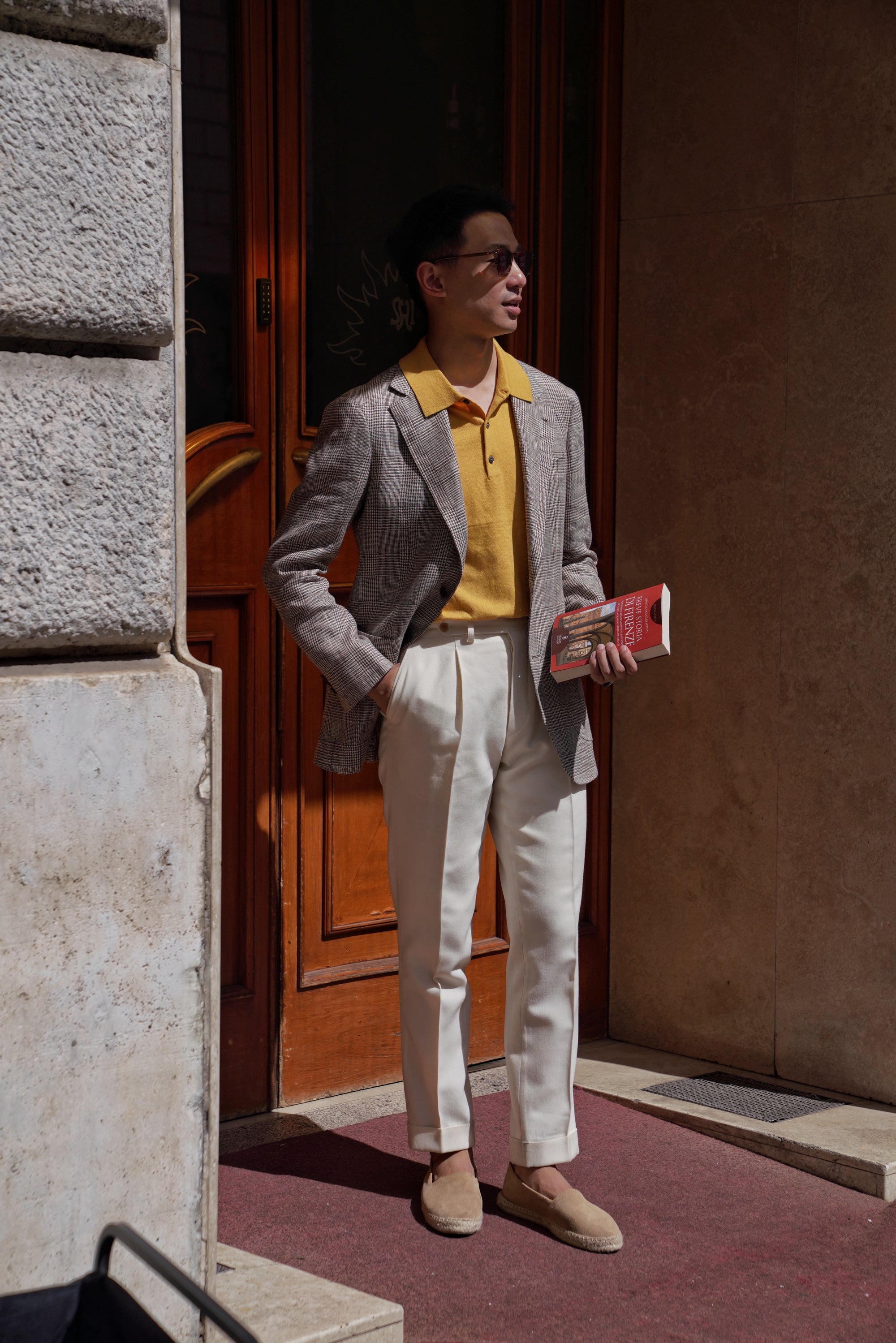 Light Brown Glen Check Linen Jacket #51