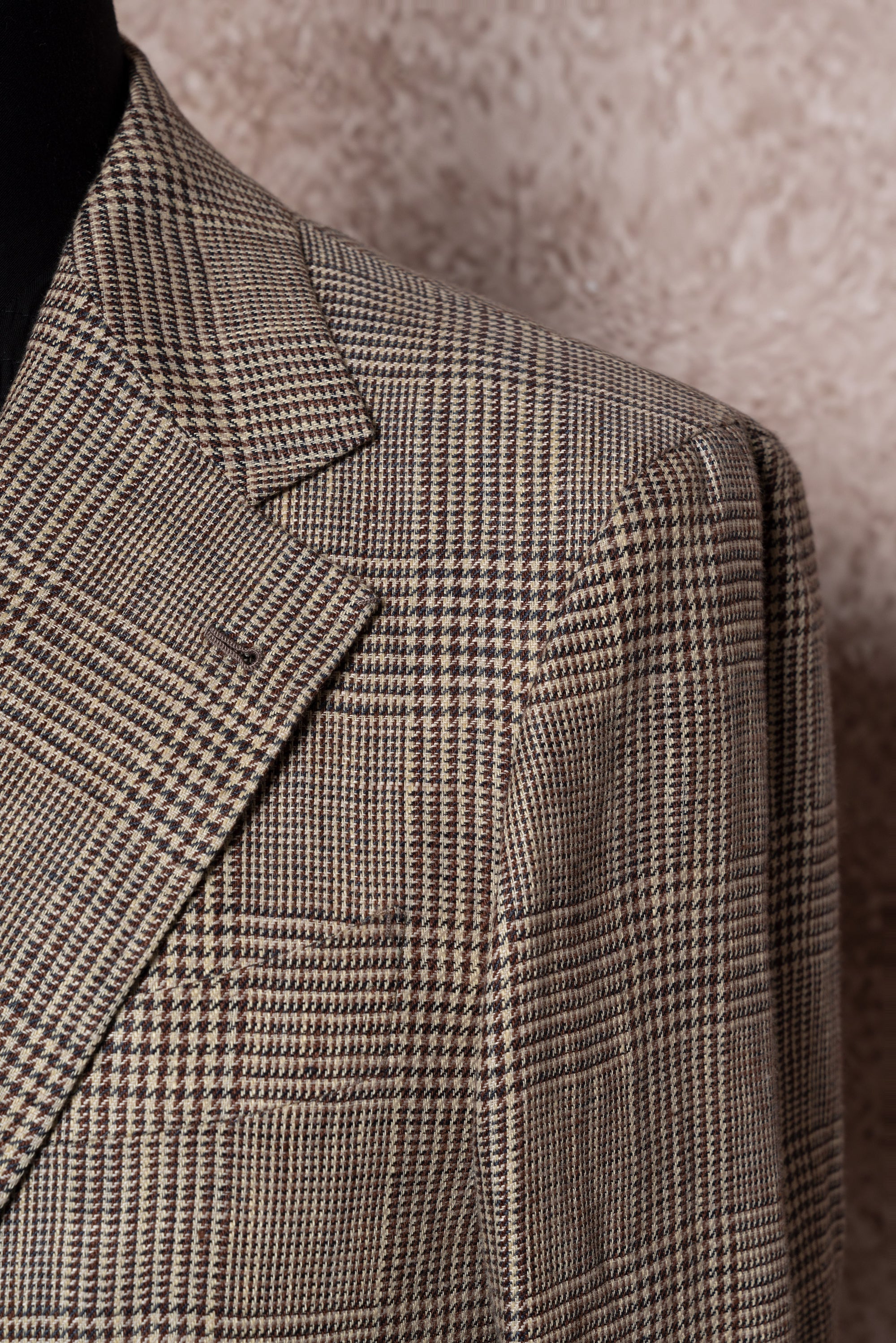Light Brown Glen Check Linen Jacket #51