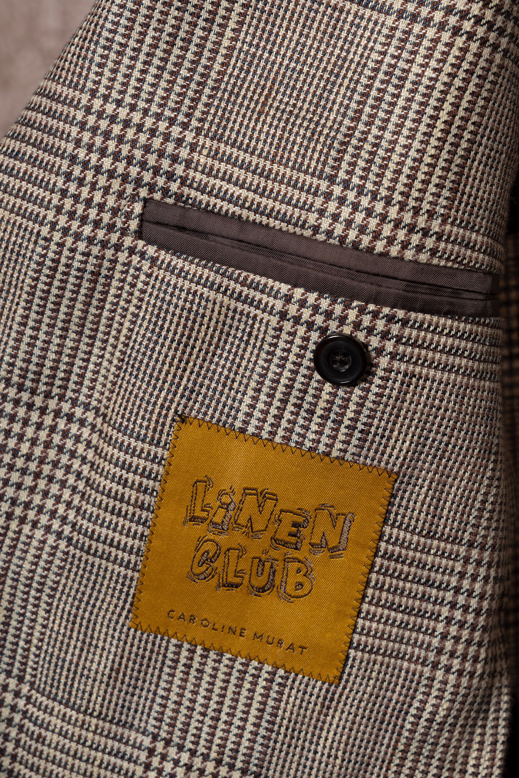 Light Brown Glen Check Linen Jacket #51