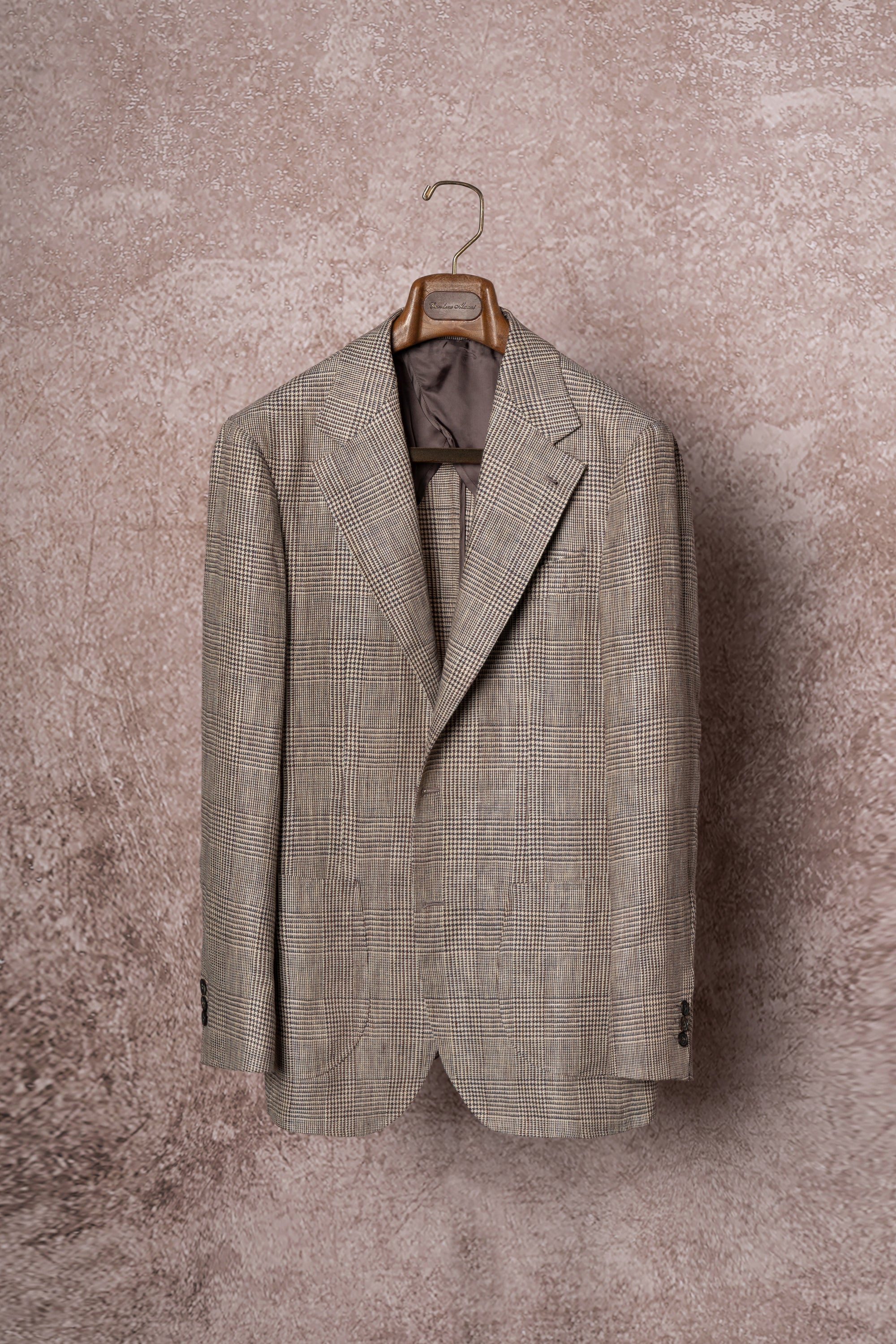 Light Brown Glen Check Linen Jacket #51