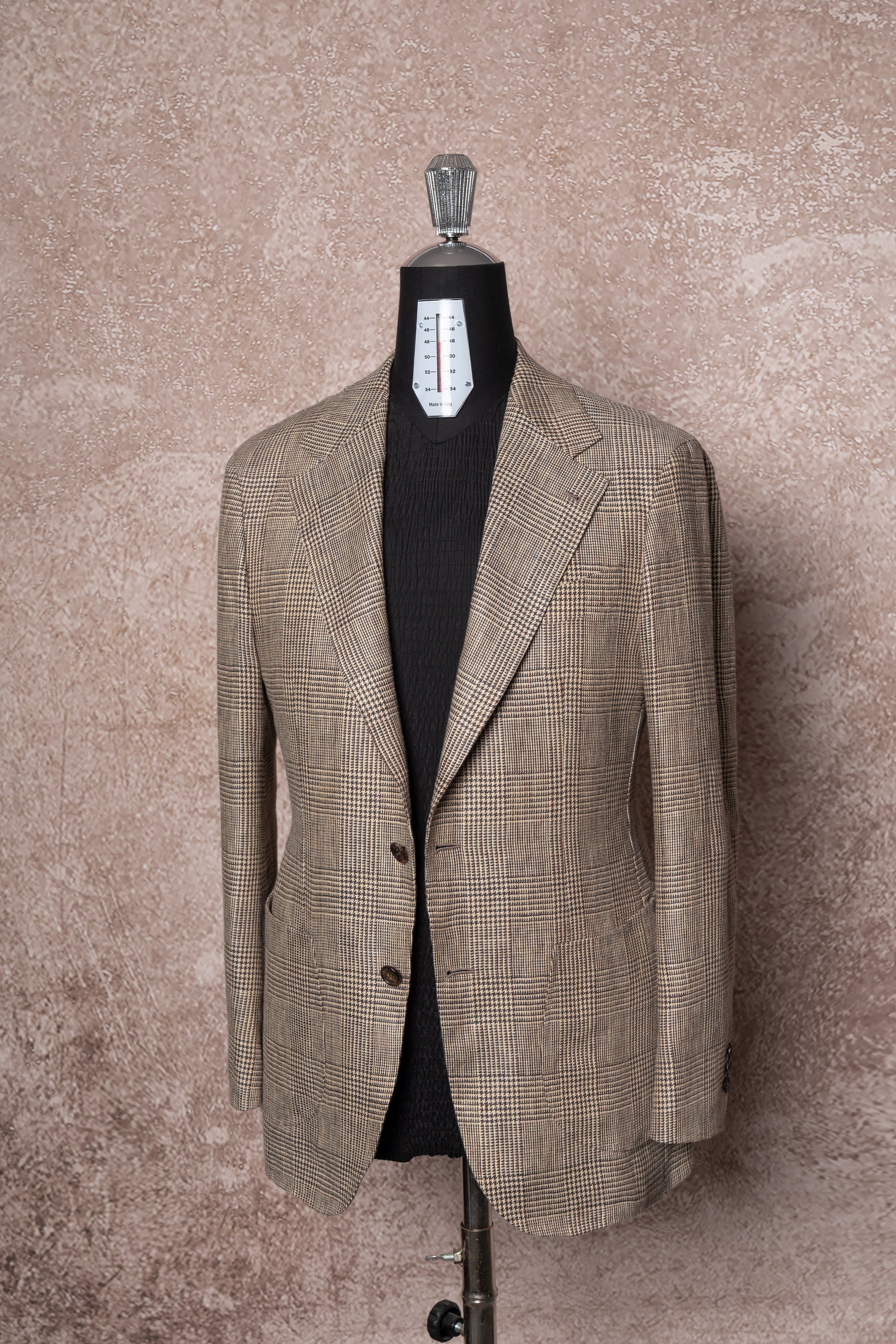 Light Brown Glen Check Linen Jacket #51