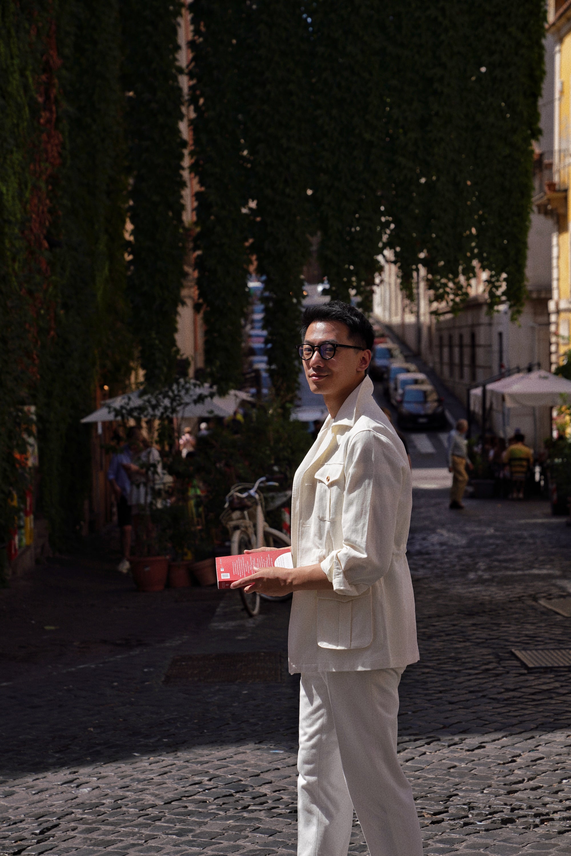 Beige Linen Cotton Safari Jacket