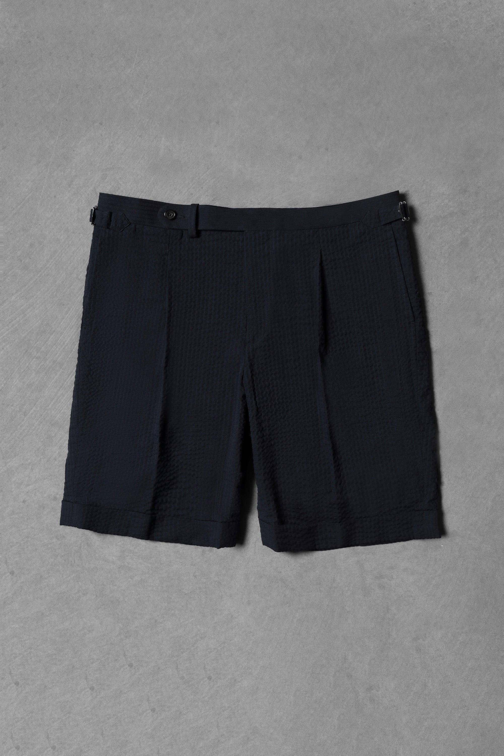Navy Seersucker Shorts