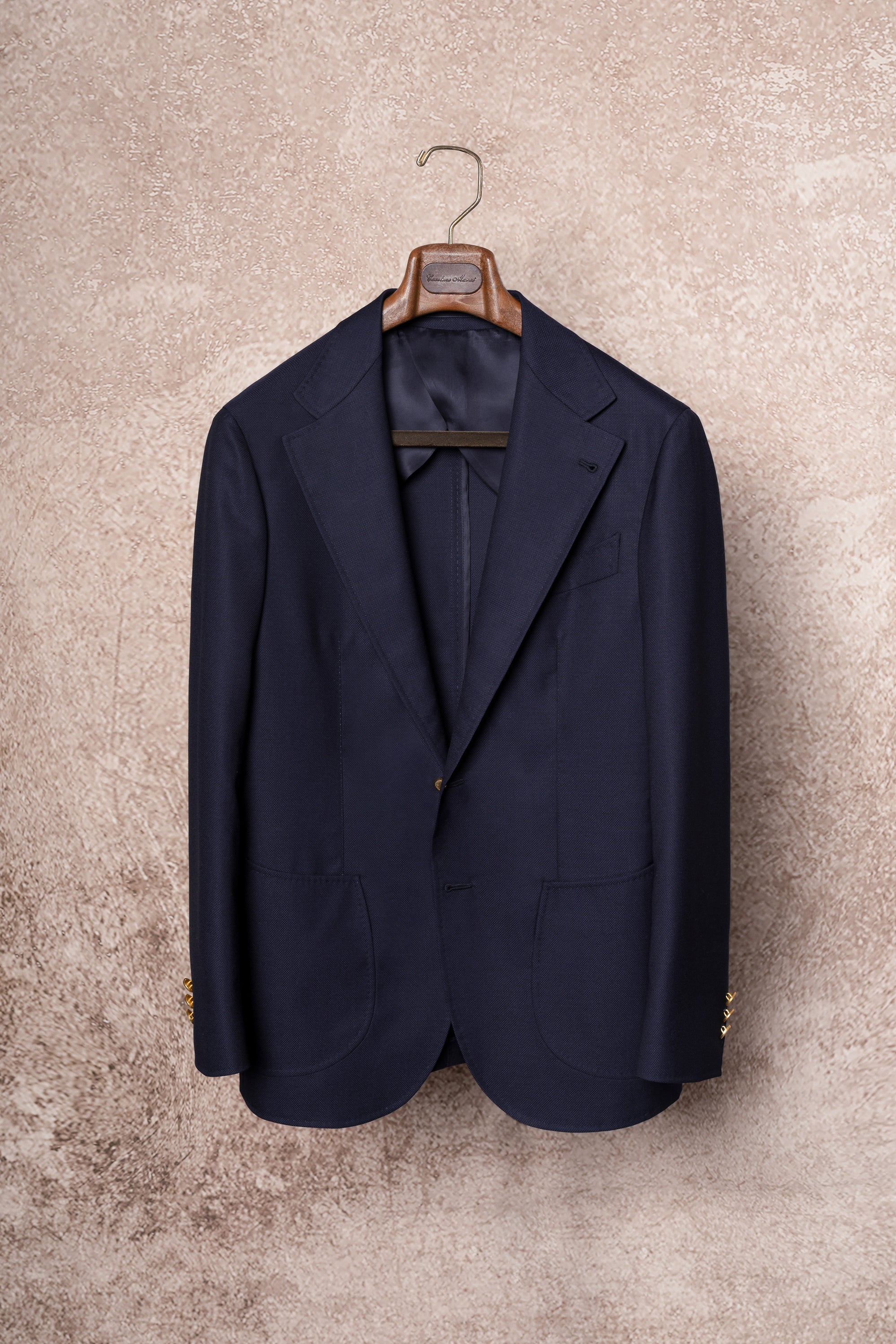 Navy Wool Silk Blazer #195
