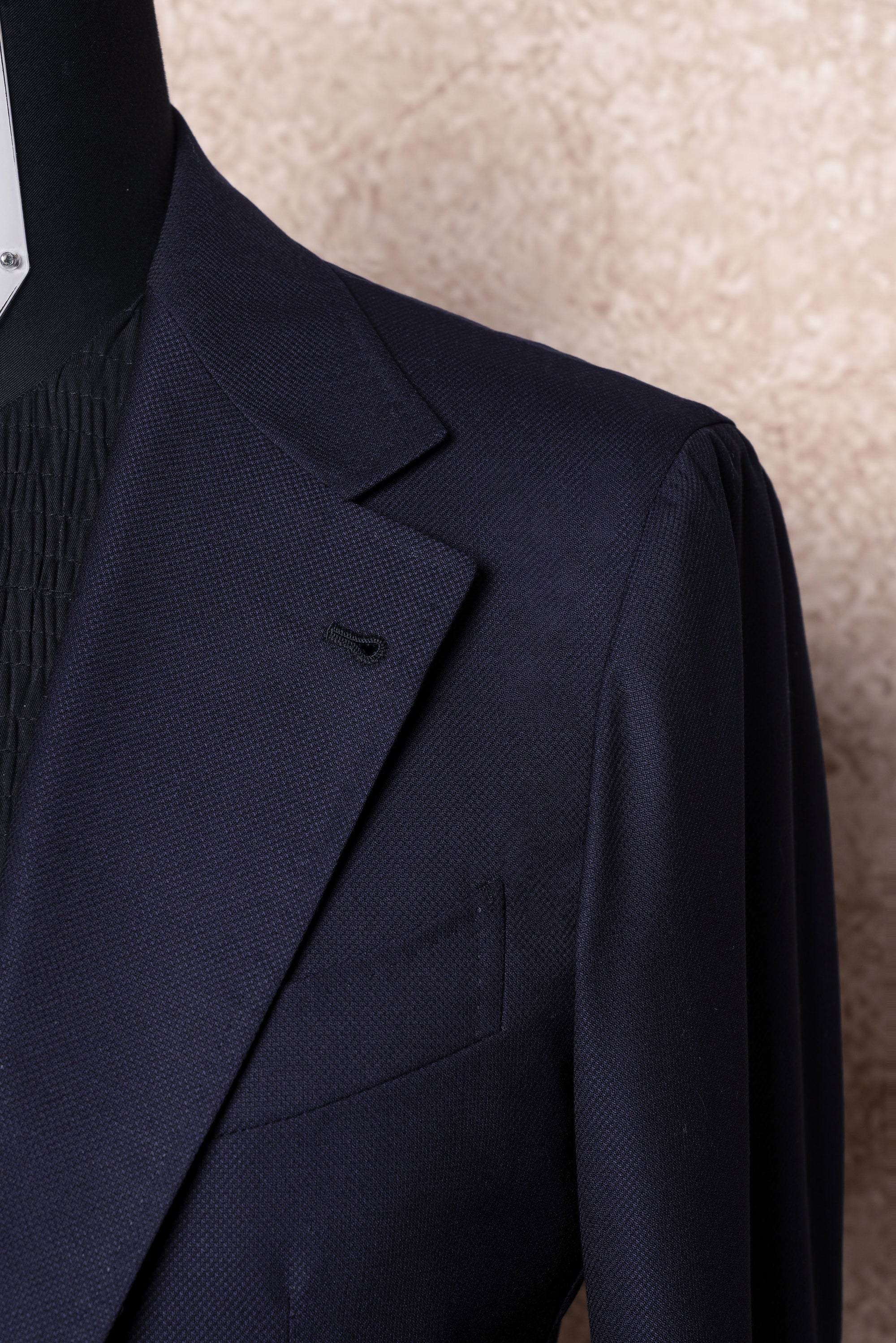 Navy Wool Silk Blazer #195