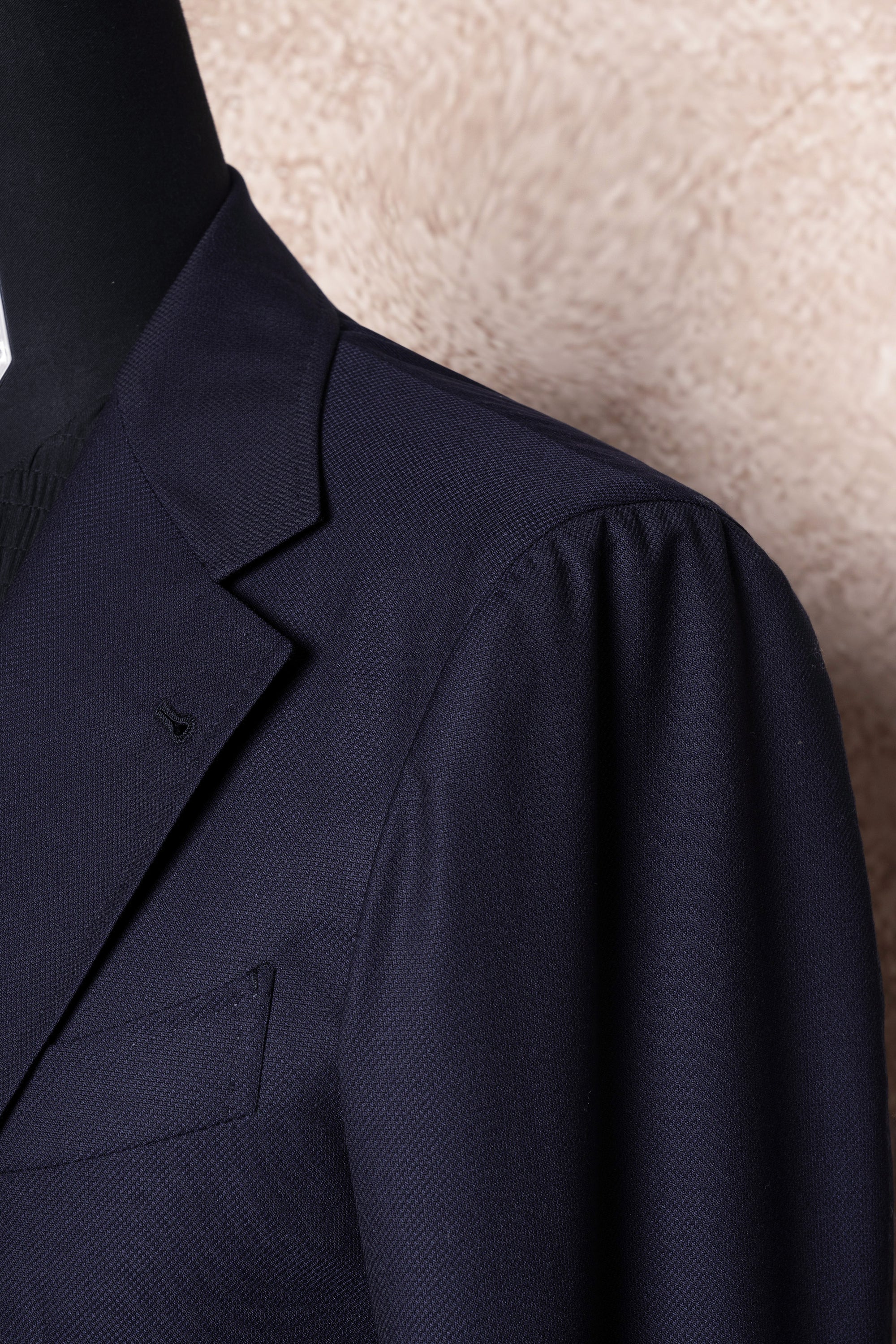 Navy Wool Silk Blazer #195