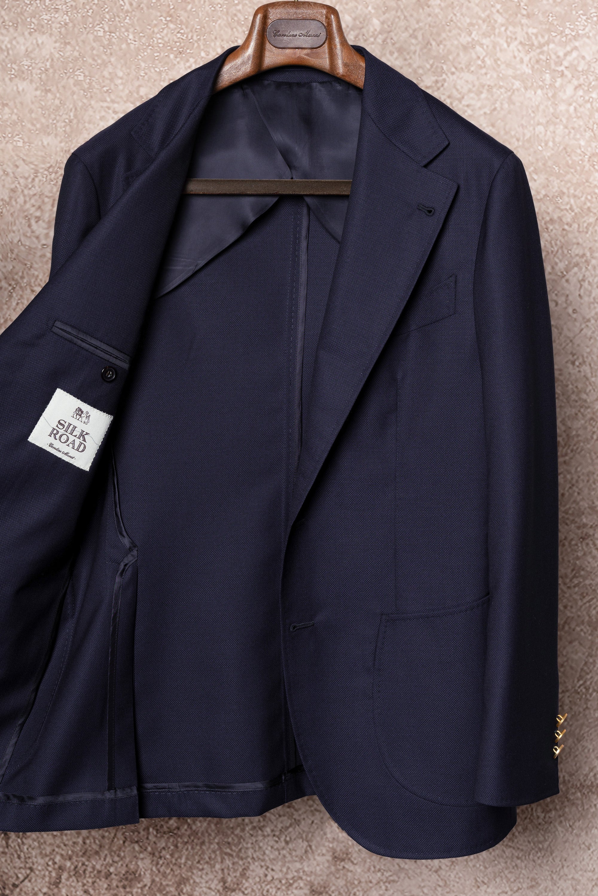 Navy Wool Silk Blazer #195