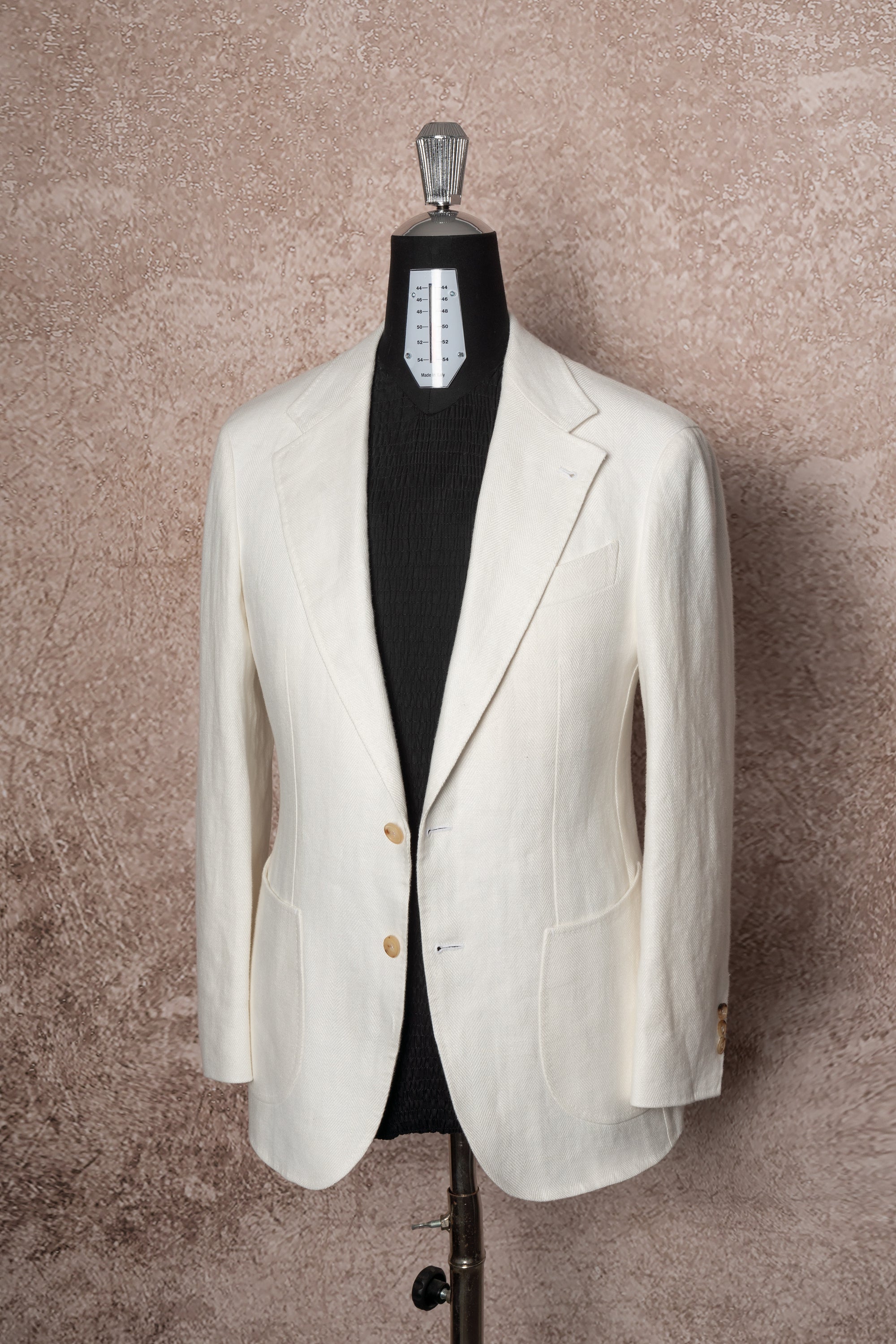 Beige Herringbone Linen Suit #150