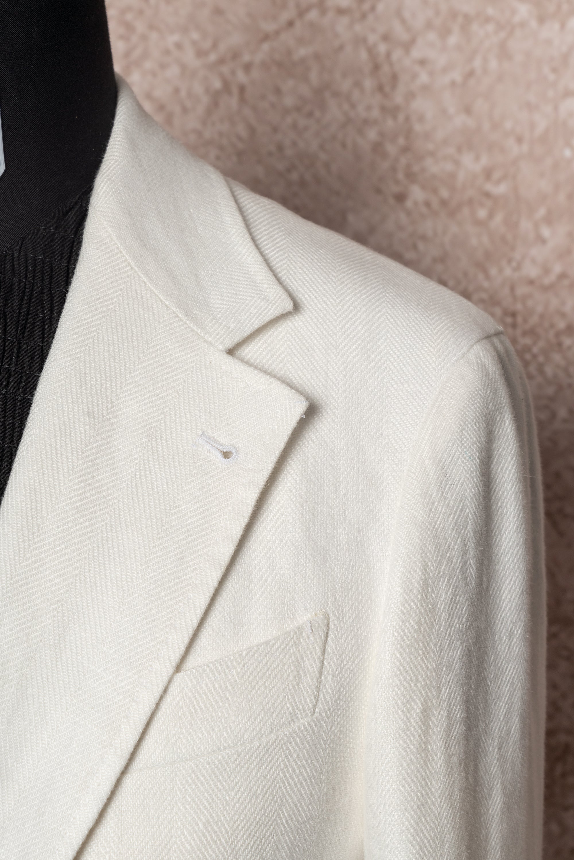 Beige Herringbone Linen Suit #150