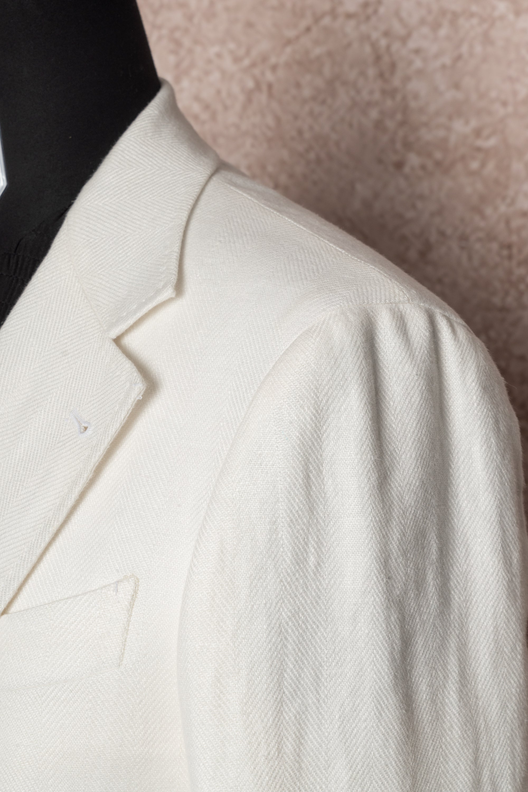 Beige Herringbone Linen Suit #150