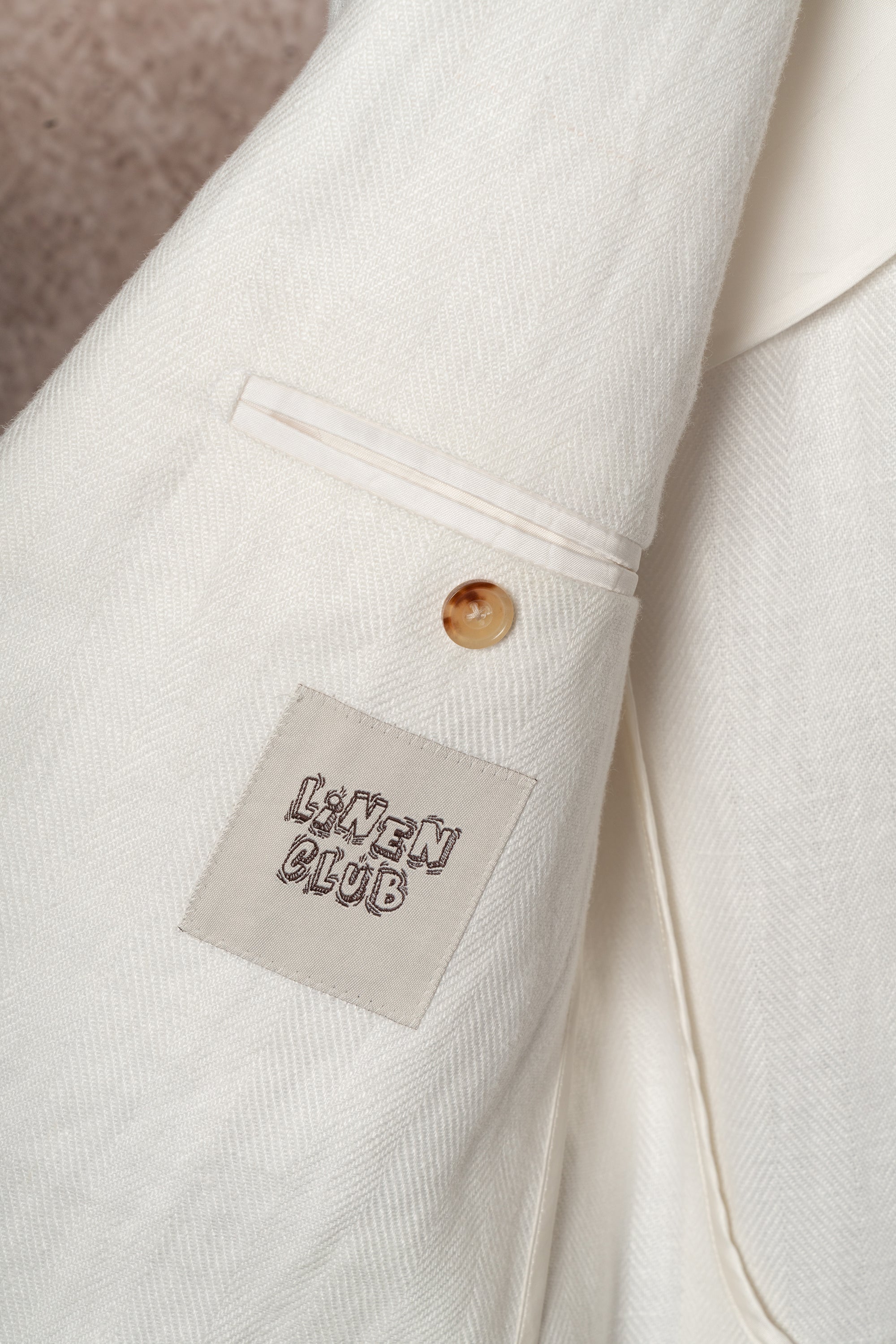 Beige Herringbone Linen Suit #150