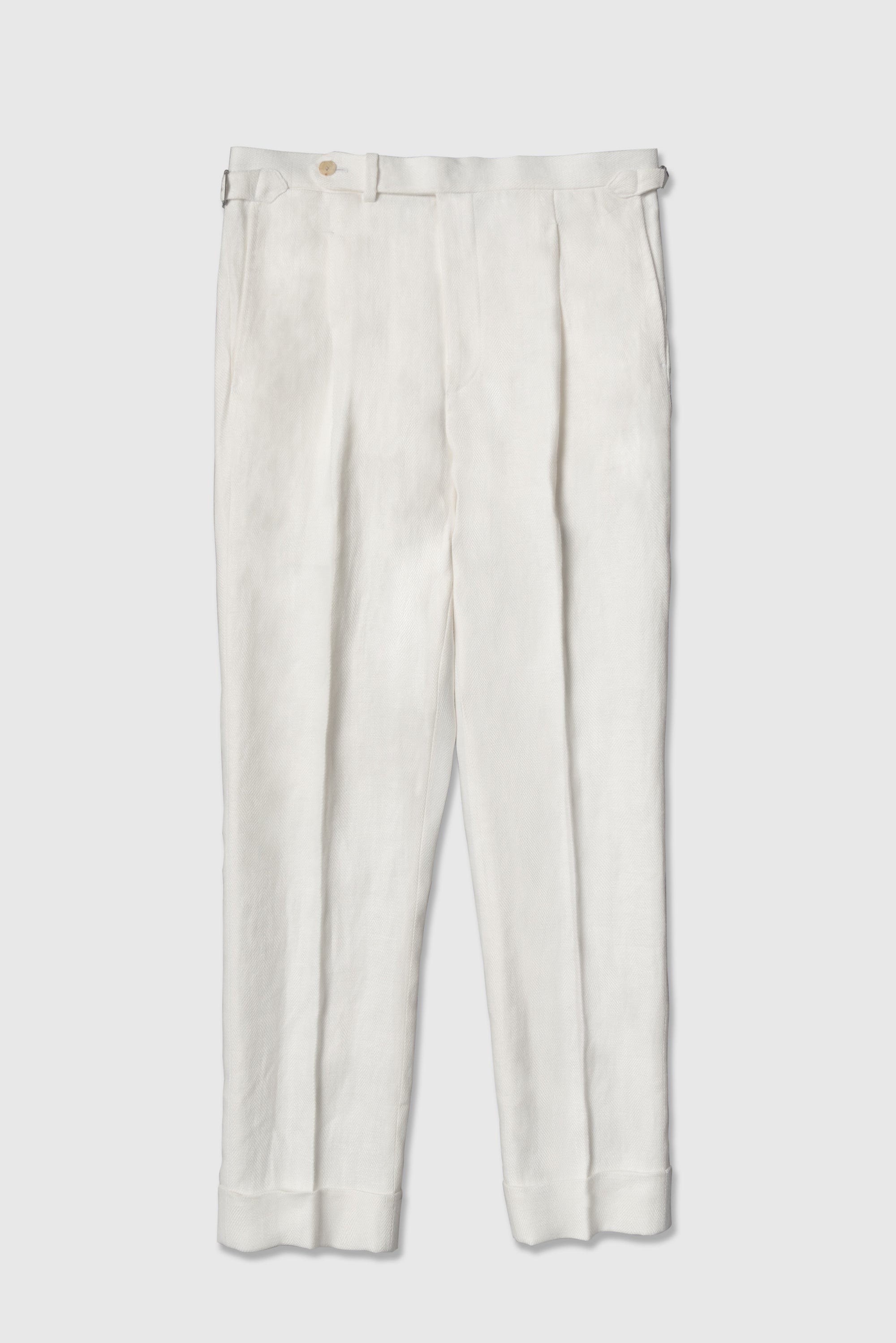 Beige Herringbone Linen Suit #150