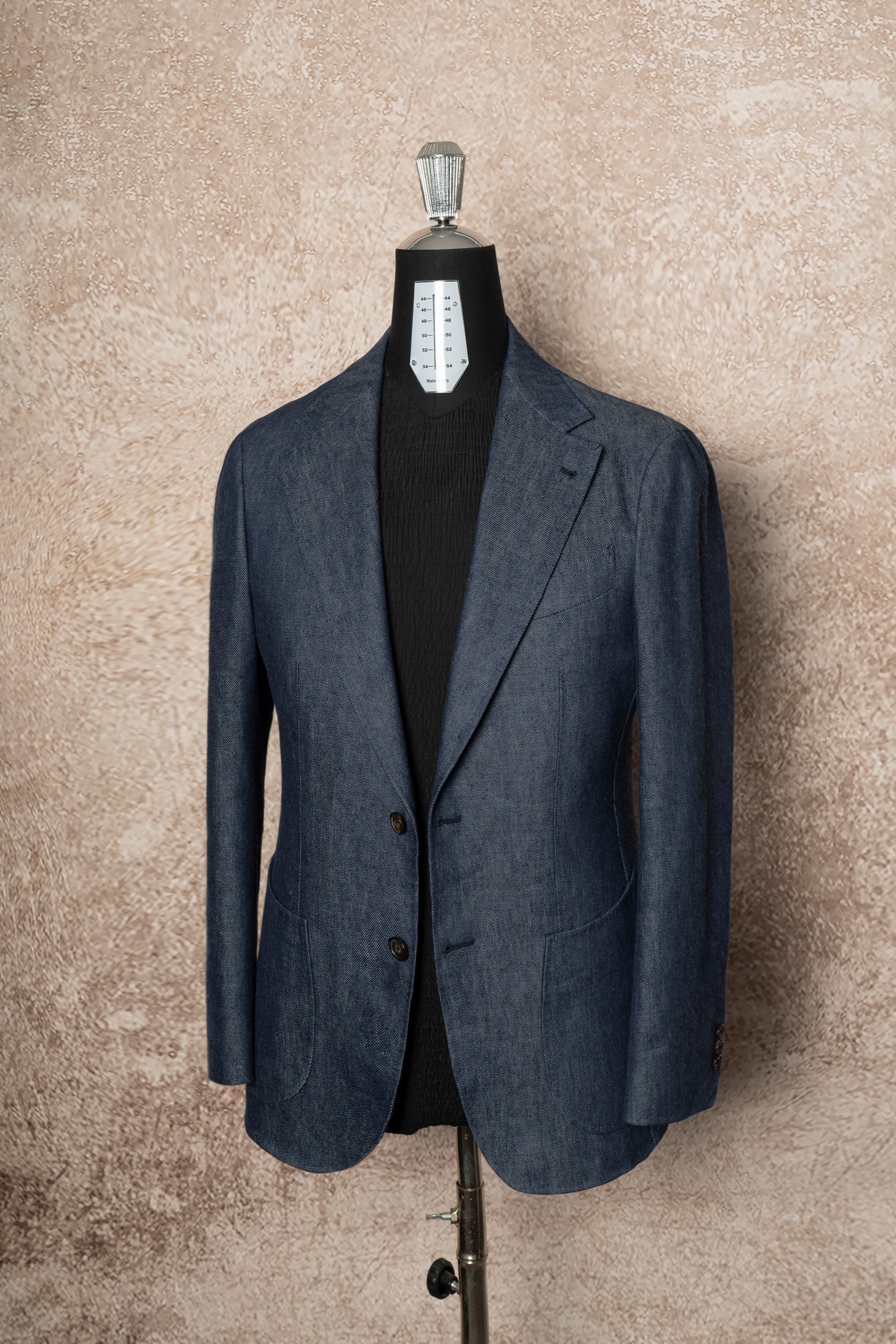 Indigo Wool Linen Blending Denim Suit #122