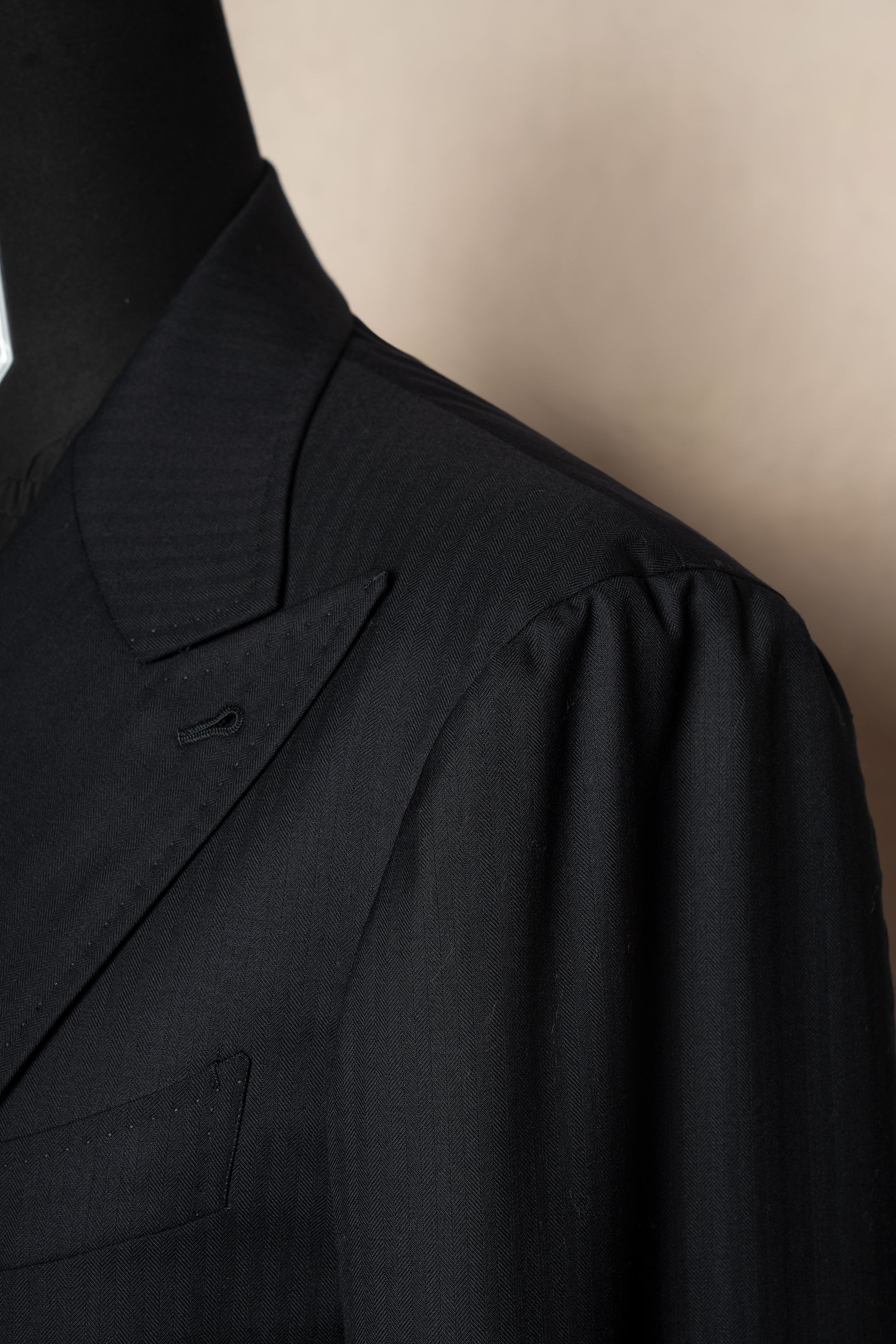 Navy Herringbone 6X2 Double Breasted Blazer #15