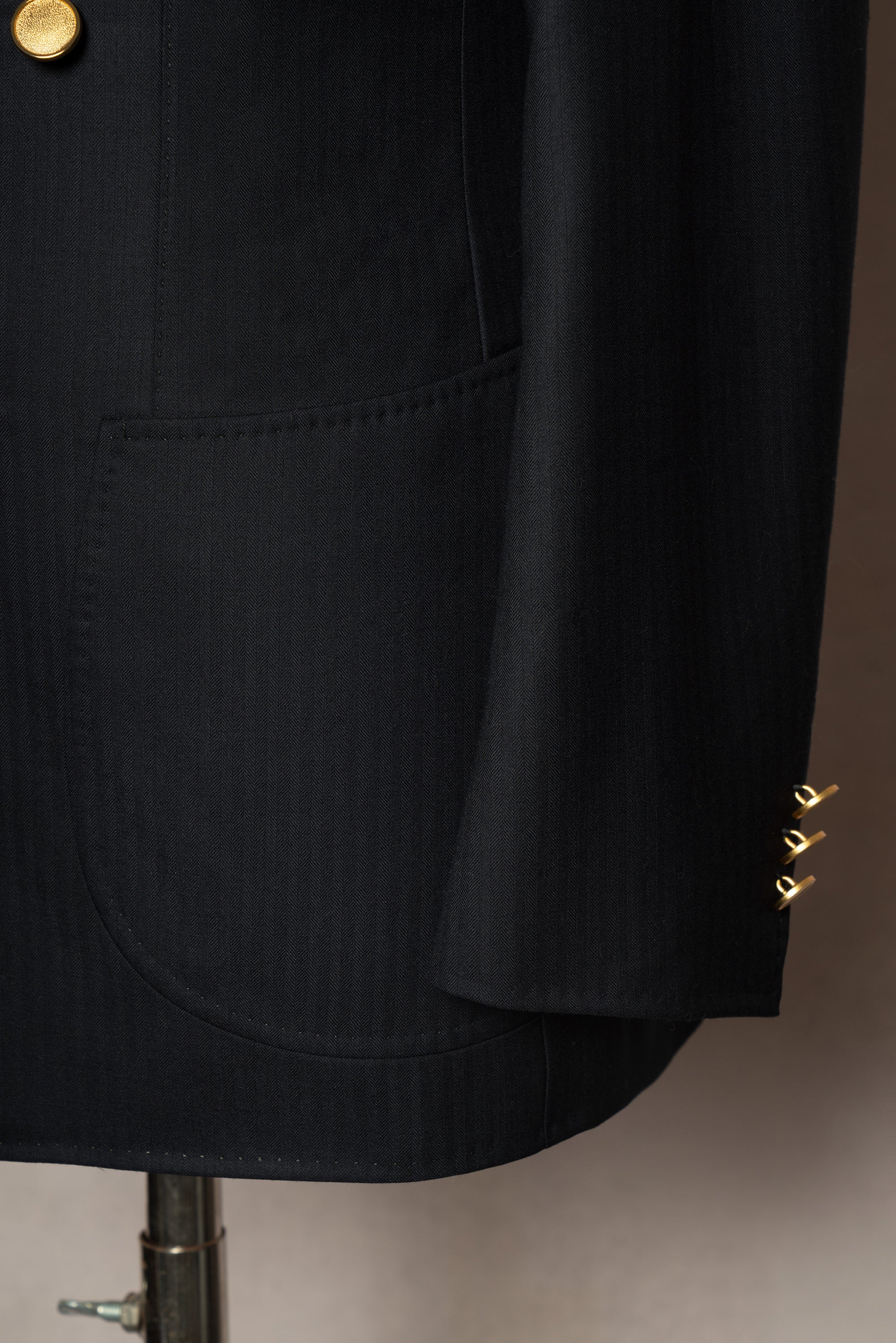 Navy Herringbone 6X2 Double Breasted Blazer #15