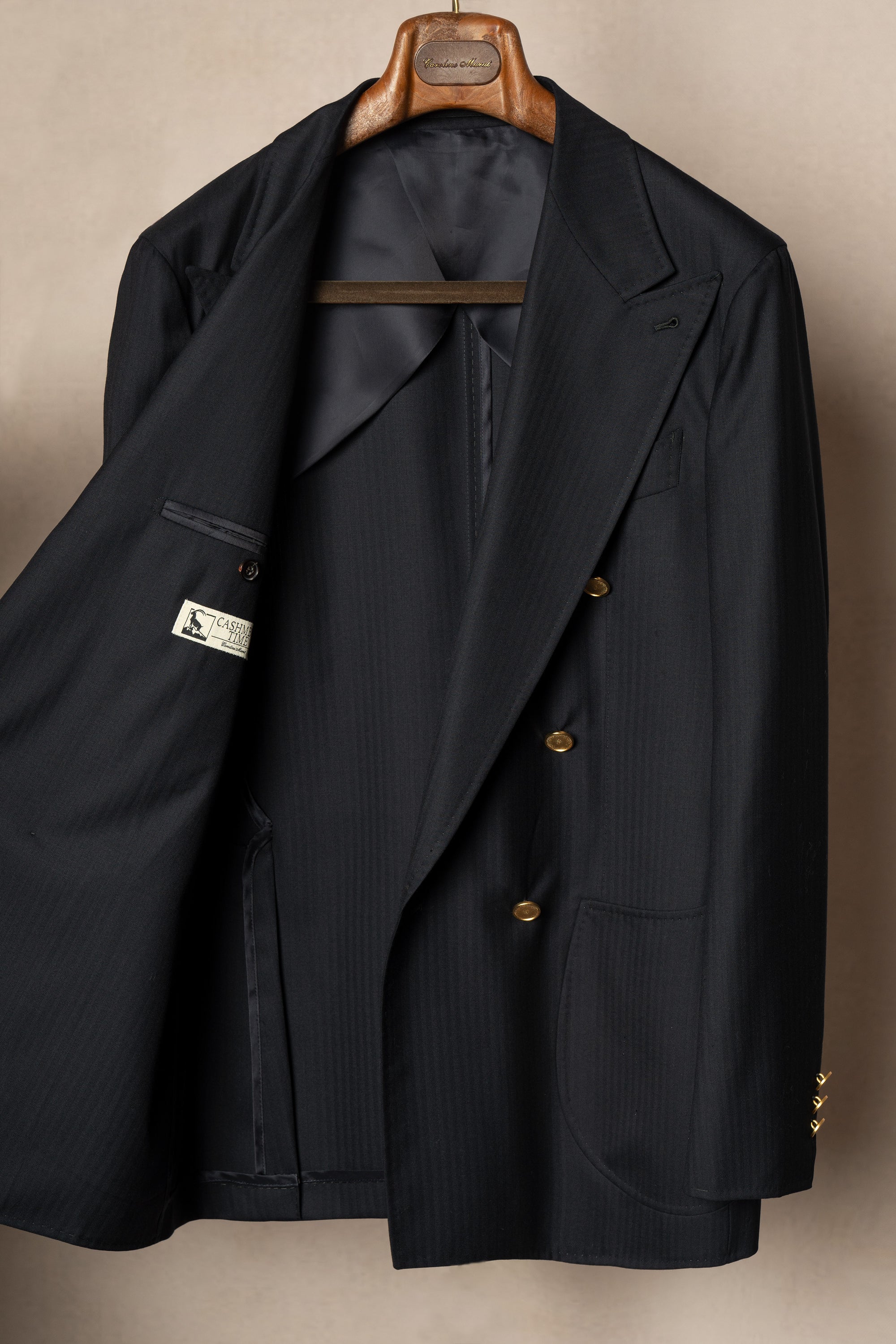 Navy Herringbone 6X2 Double Breasted Blazer #15