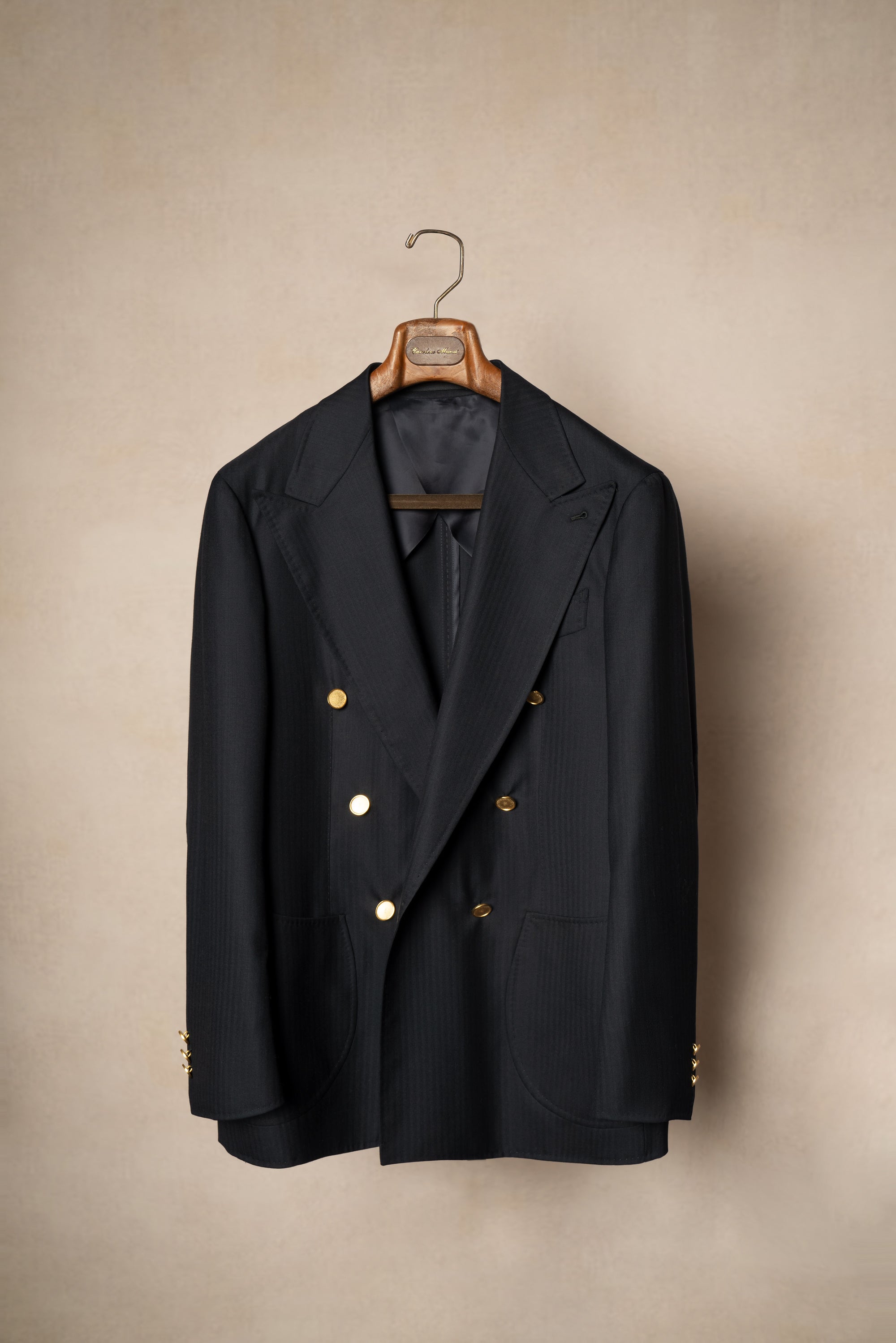 Navy Herringbone 6X2 Double Breasted Blazer #15