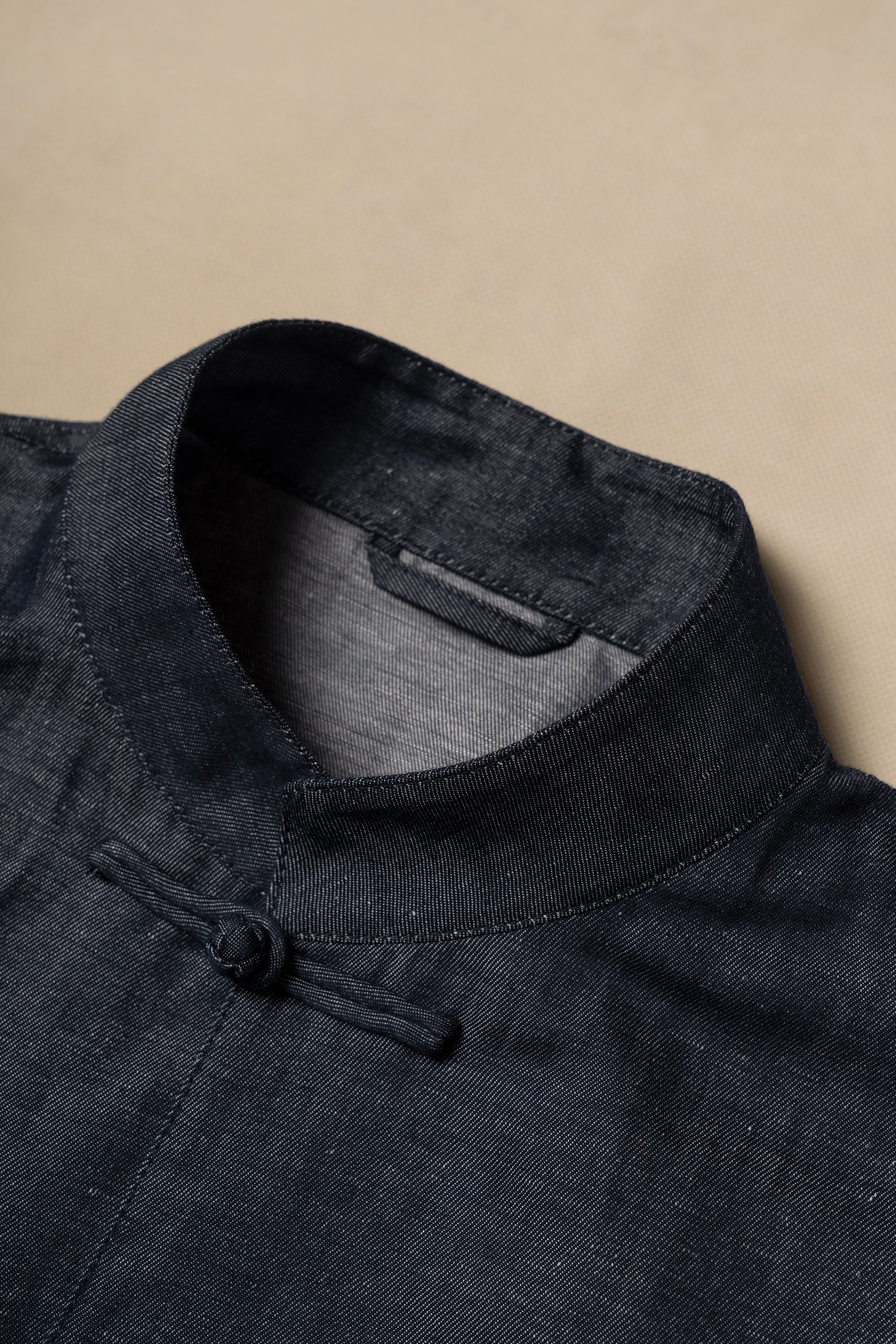 Denim Linen Cotton Mandarin Jacket