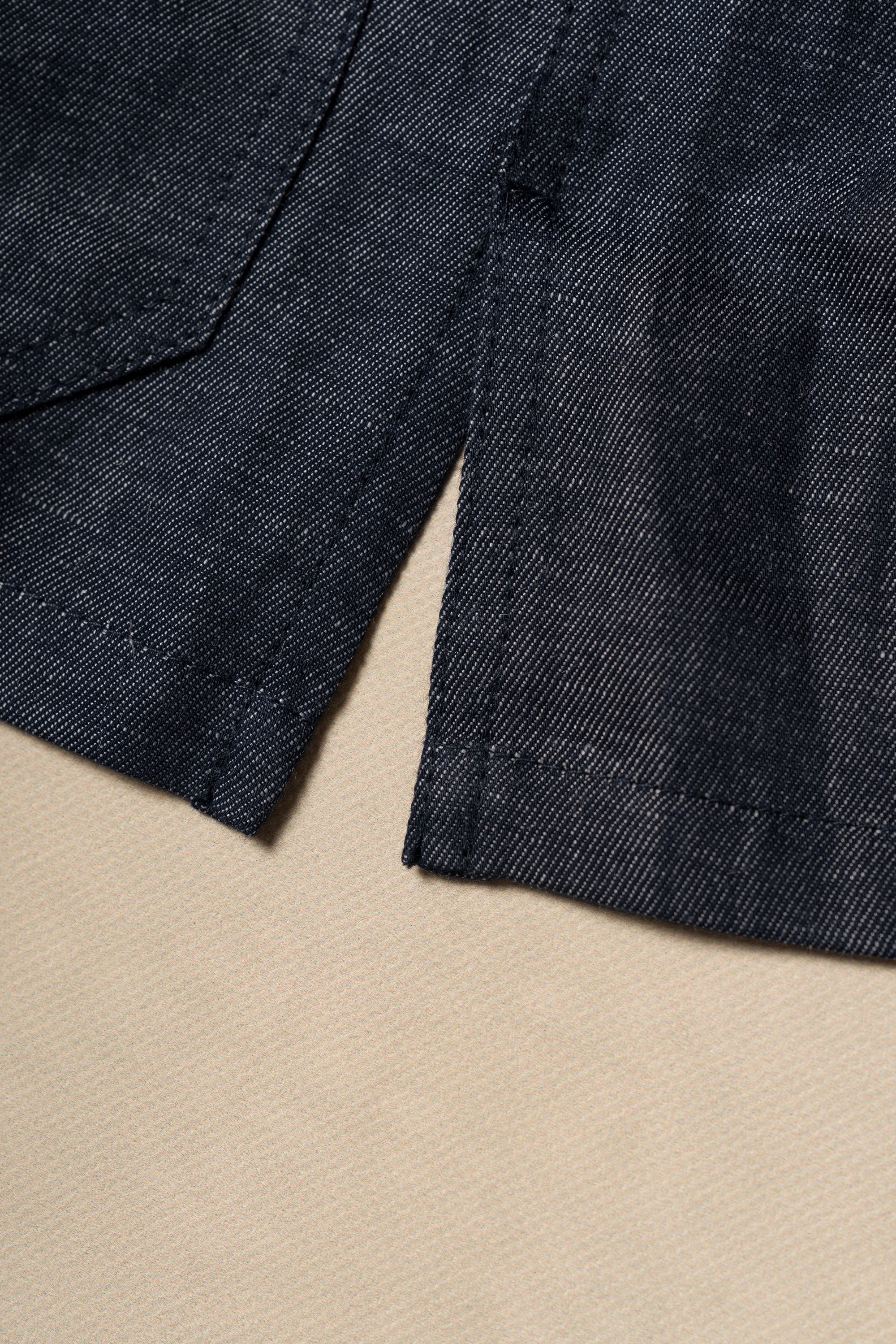 Denim Linen Cotton Mandarin Jacket