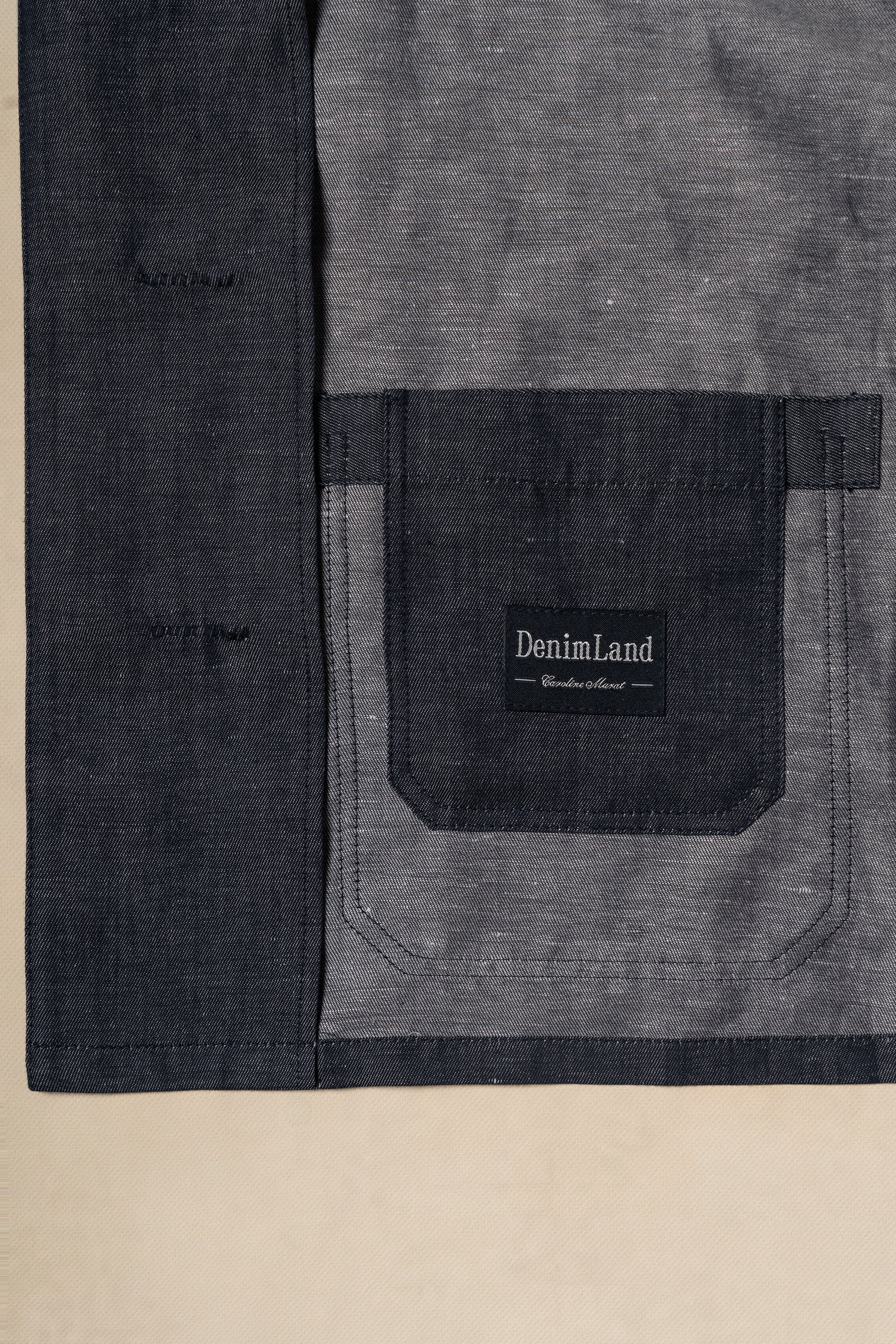 Denim Linen Cotton Mandarin Jacket